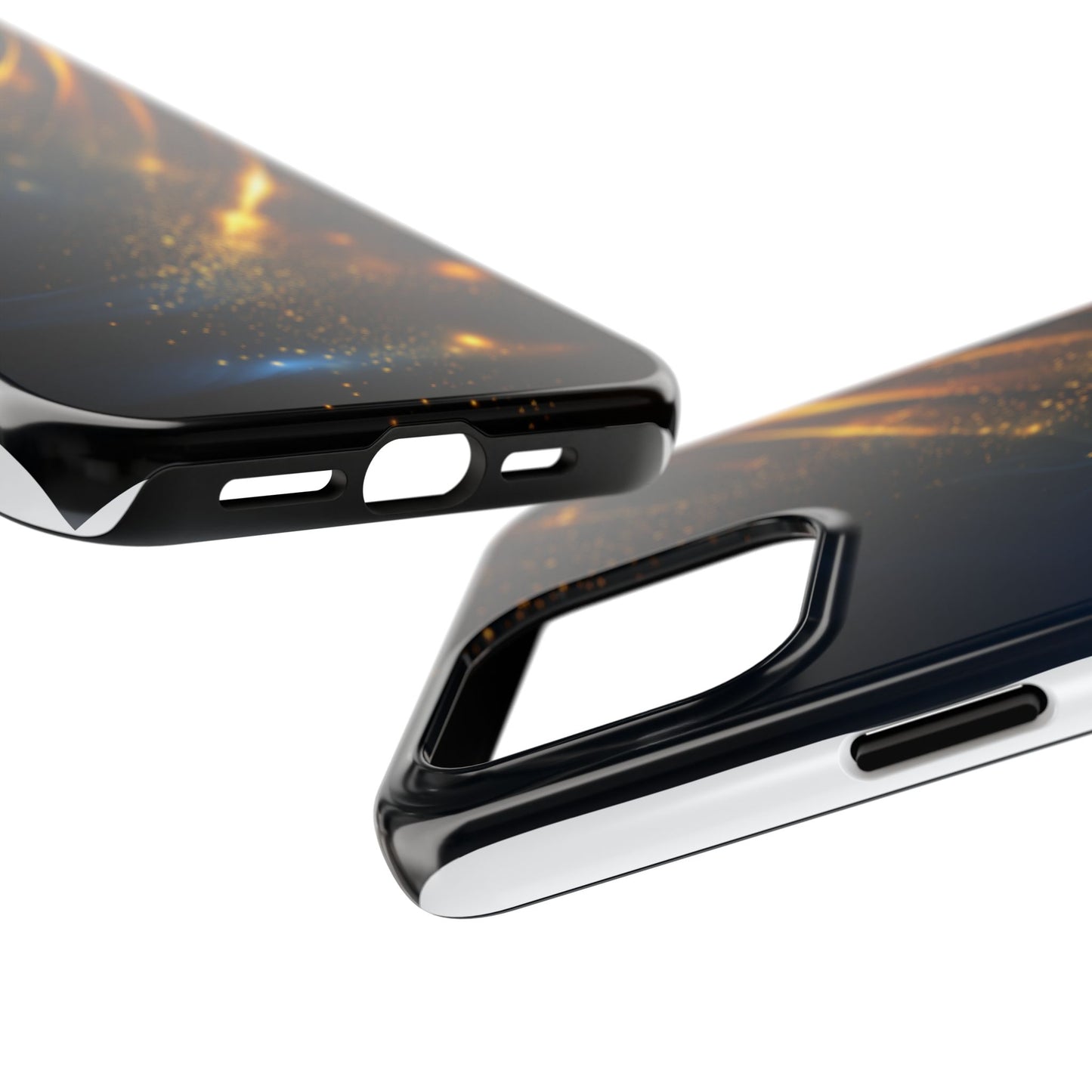 Galaxy Glitter Tough Phone Case - Shockproof Protection for iPhone