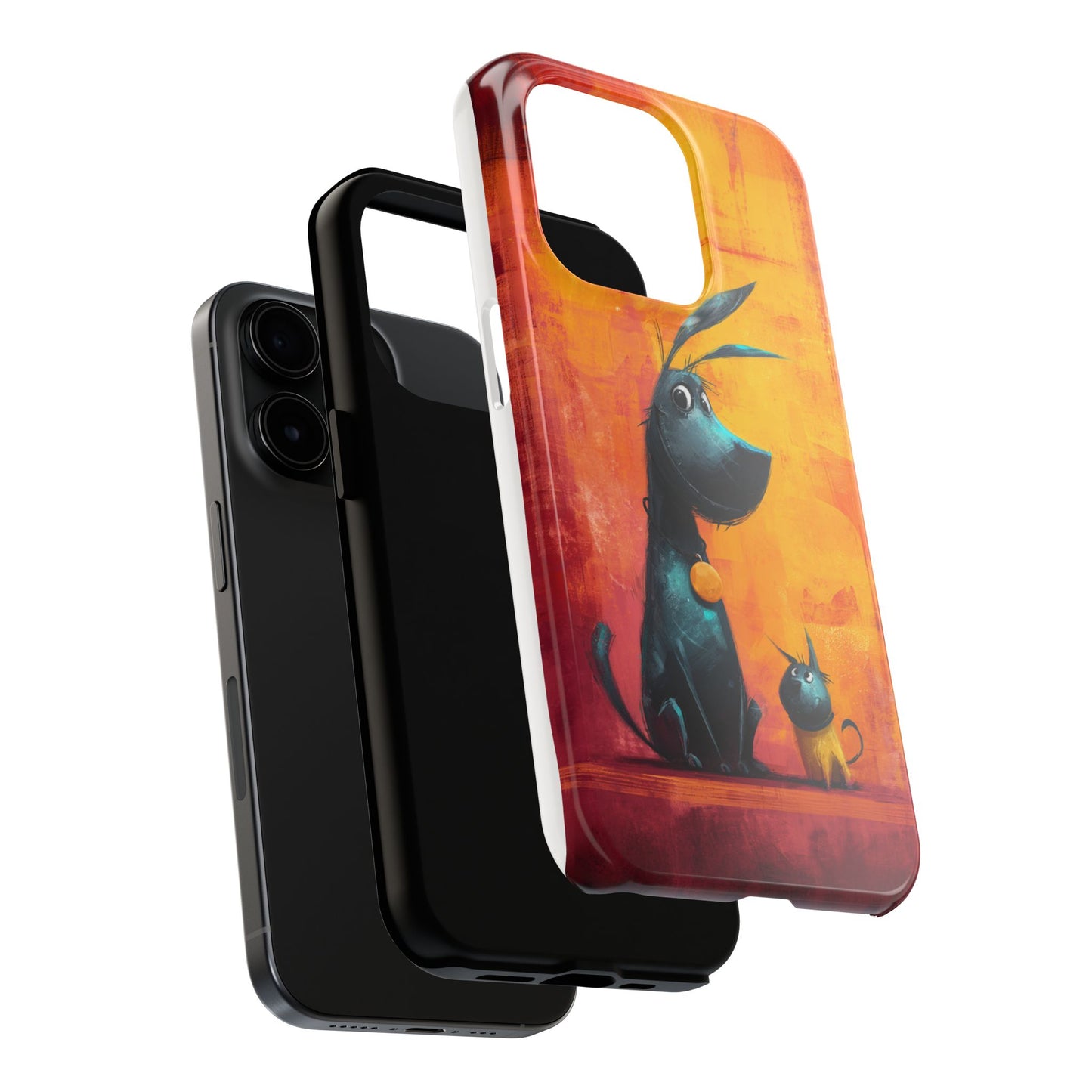 Colorful Dog & Cat Tough Phone Case – Fun Pet Lover Accessory