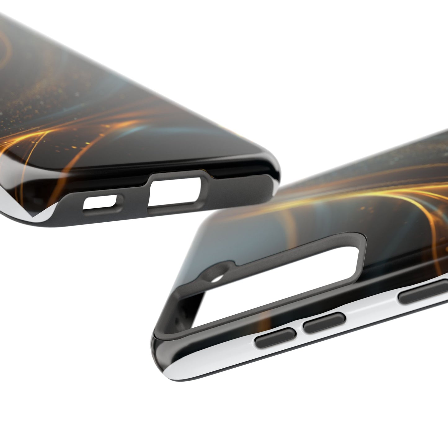 Elegant Tough Phone Case with Glittering Waves Design
