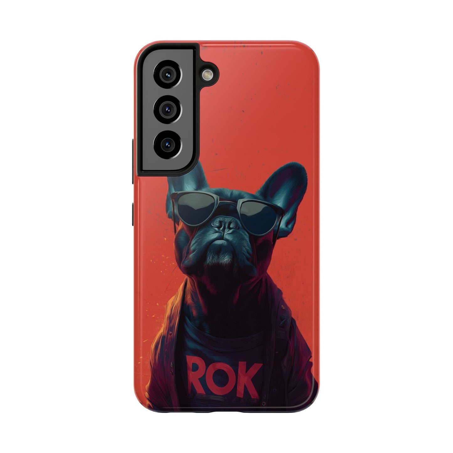 Rockin’ Dogs Tough Phone Case - Playful Guitarist & Cool Bulldog for Pet Lovers