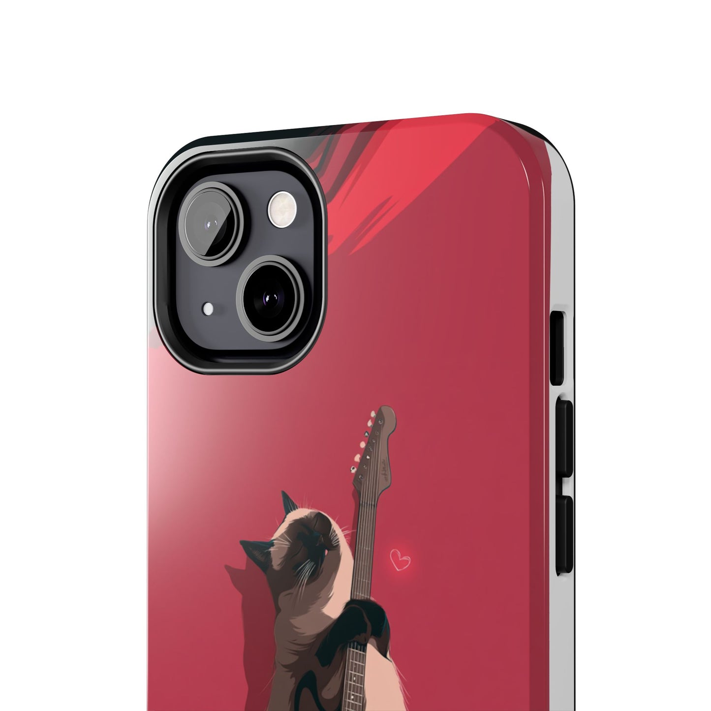 Charming Cat with Guitar Tough Phone Case – Wearable Art for Cat & Music Lovers
