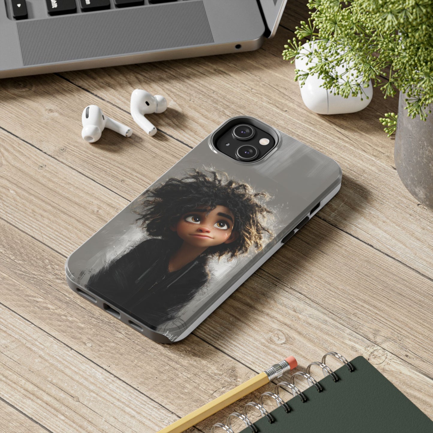 Artistic Tough Phone Case - Unique Character Design for Creative Souls