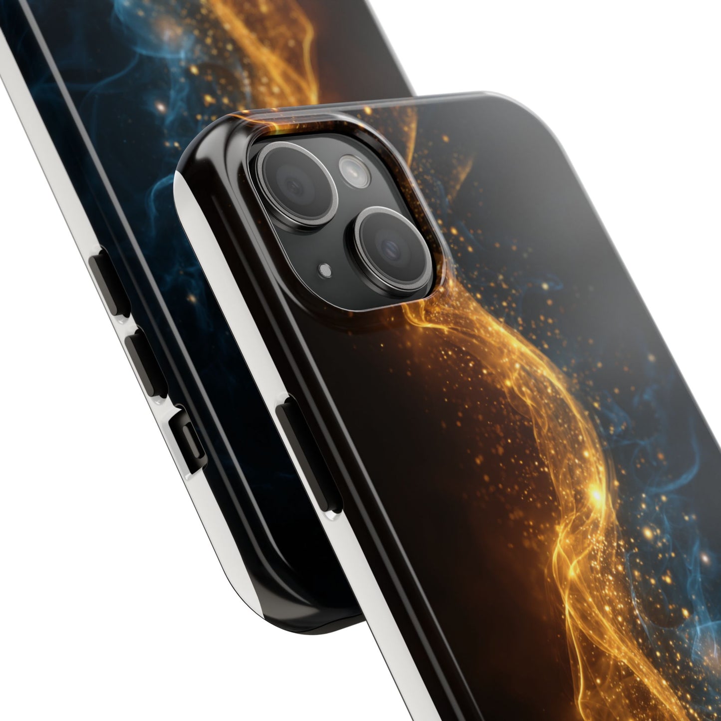 Dynamic Gold and Blue Tough Phone Case - Durable Protection with a Stunning Design