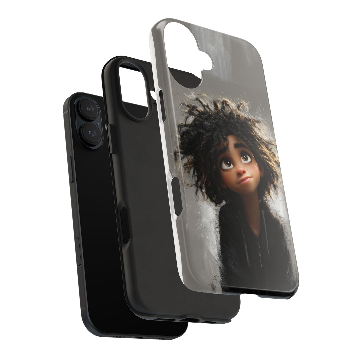 Artistic Tough Phone Case - Unique Character Design for Creative Souls