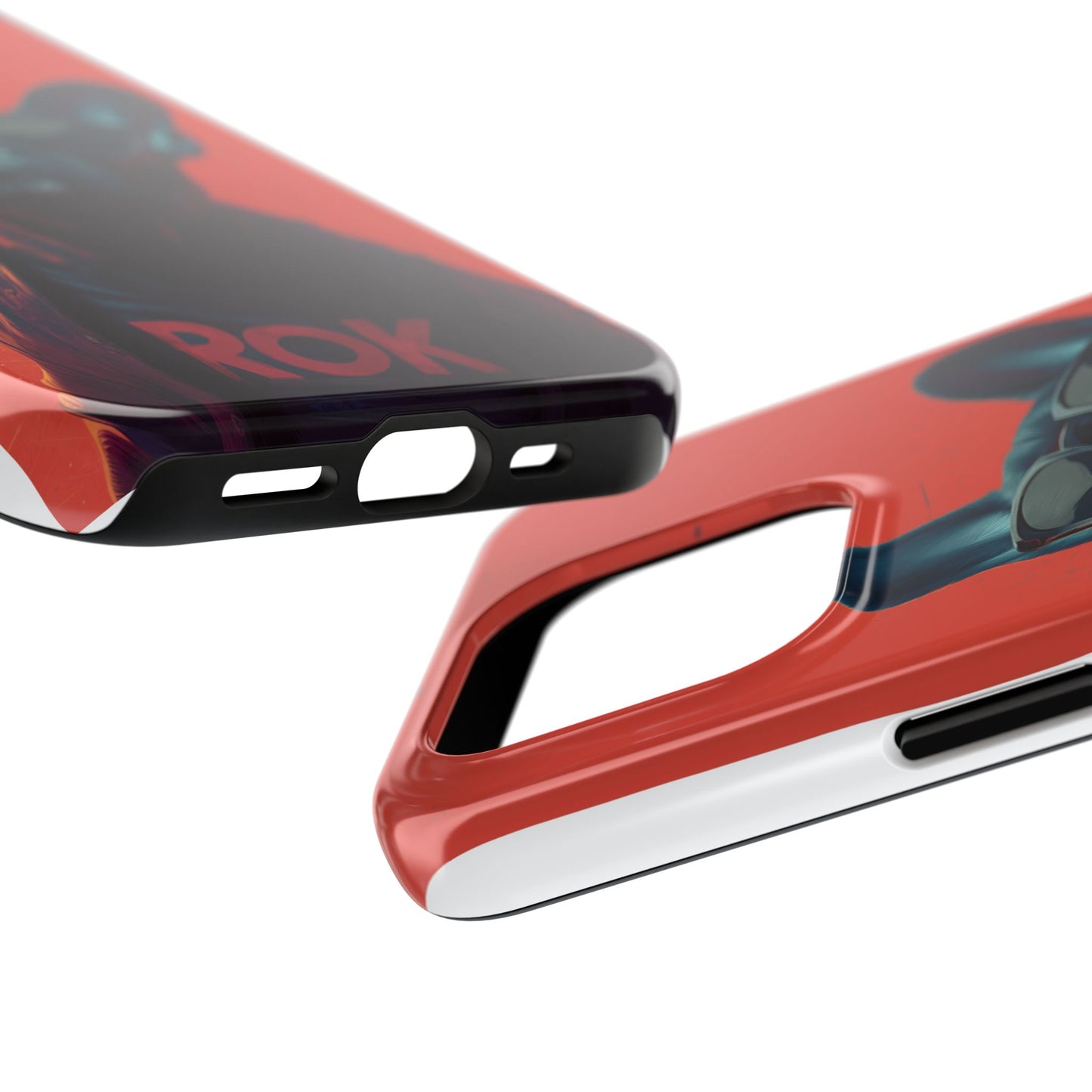 Rockin’ Dogs Tough Phone Case - Playful Guitarist & Cool Bulldog for Pet Lovers