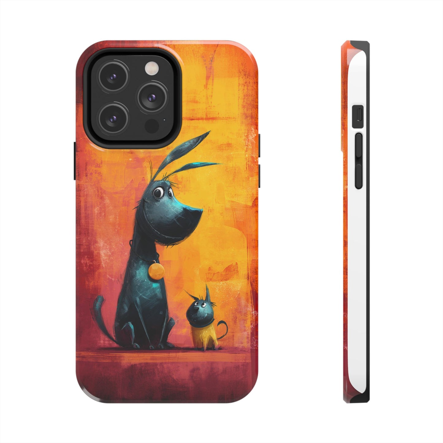 Colorful Dog & Cat Tough Phone Case – Fun Pet Lover Accessory