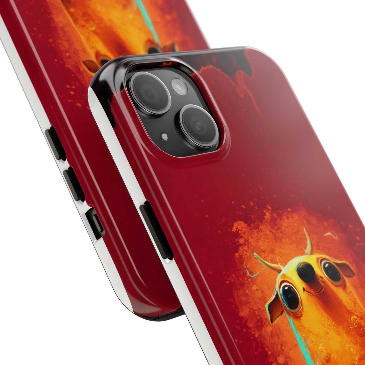Whimsical Tough Phone Case - Cute Orange Monster Design