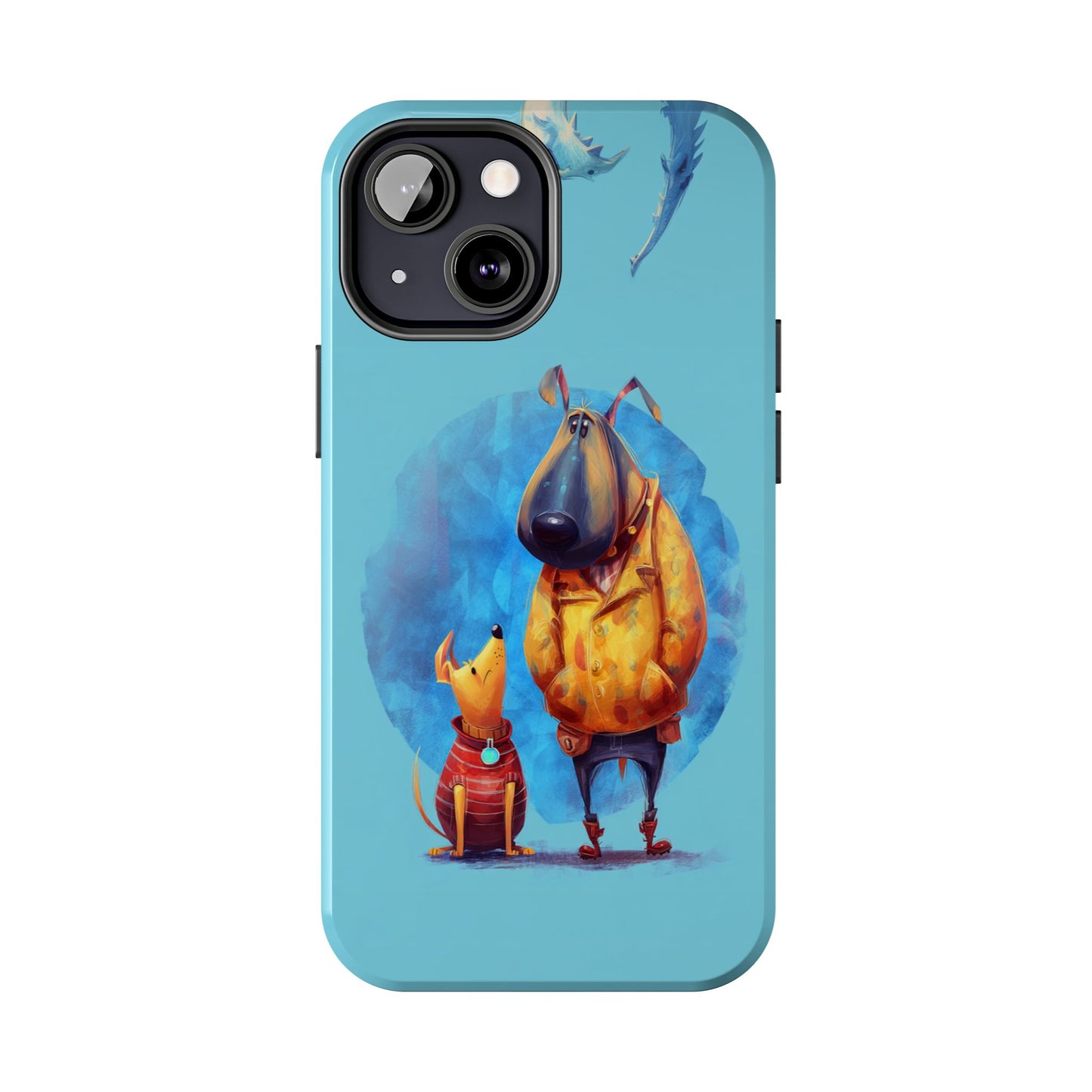 Whimsical Dog-Themed Tough Phone Case for Pet Lovers