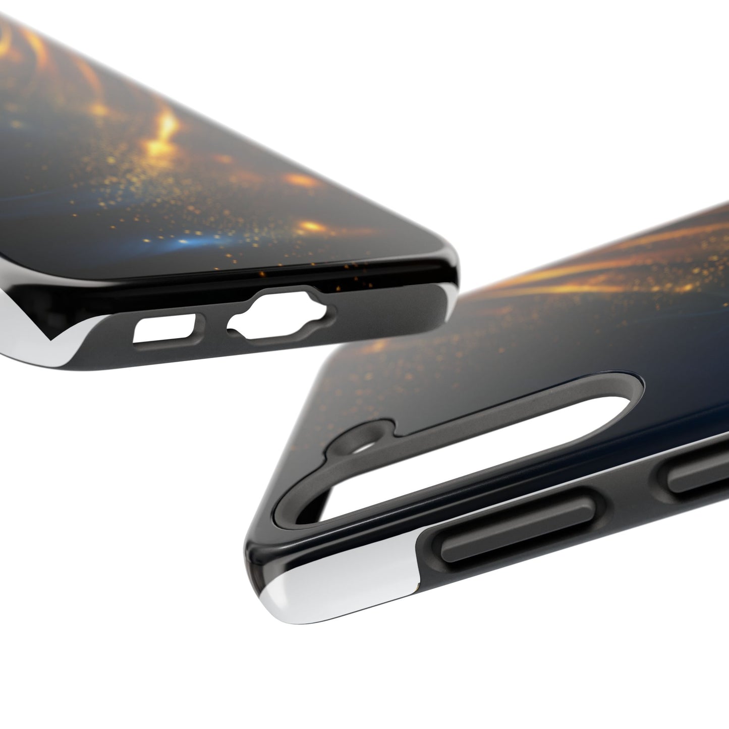 Galaxy Glitter Tough Phone Case - Shockproof Protection for iPhone