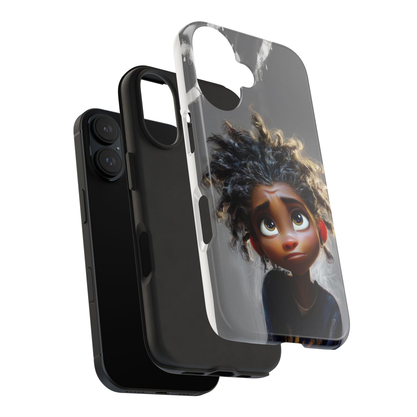 Whimsical Tough Phone Case - Artistic Design for Kids and Tweens
