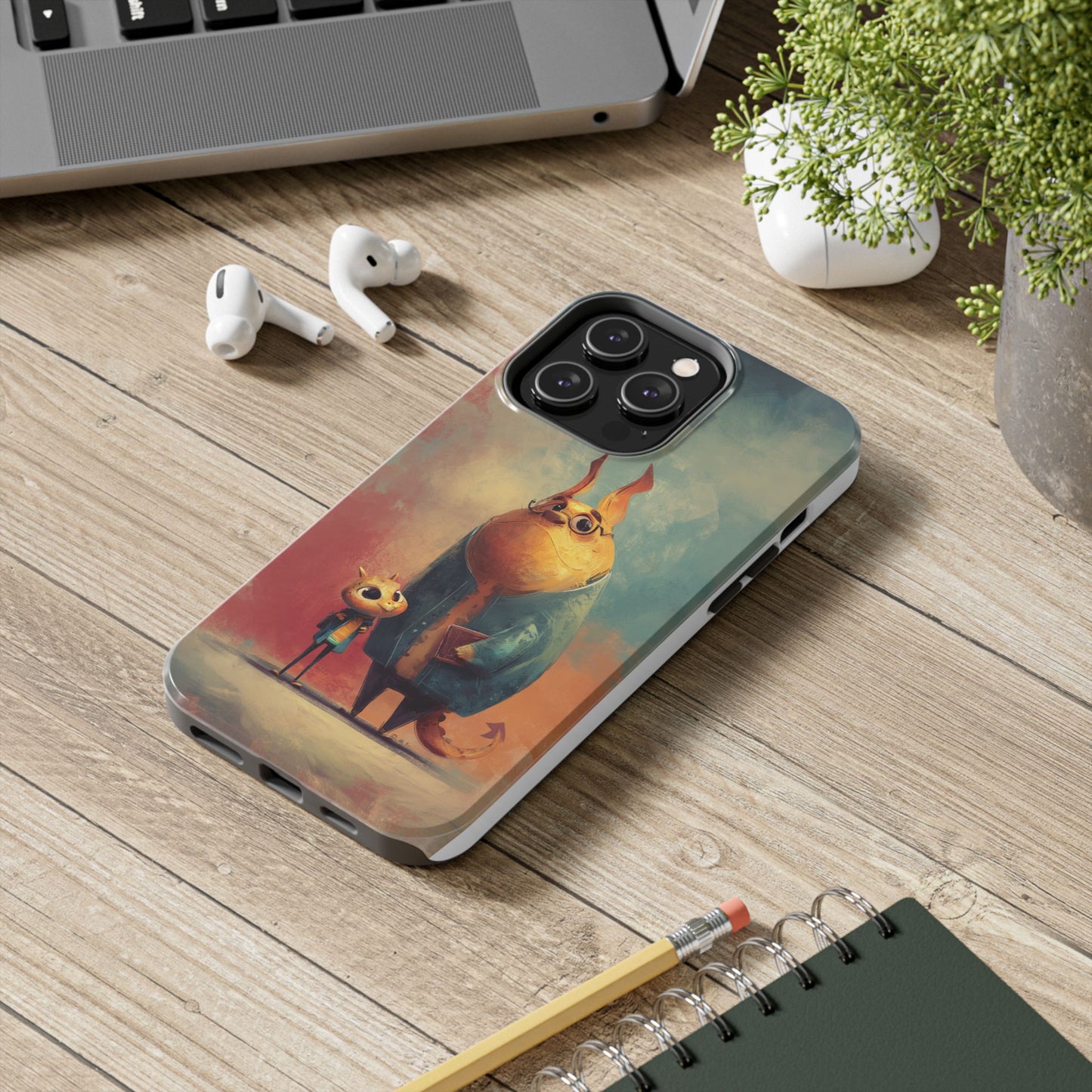 Animal Art Tough Phone Cases, Cute Character Phone Protector, Unique Cartoon Phone Cover, Fun Gift for Kids, Birthday or Holiday Present