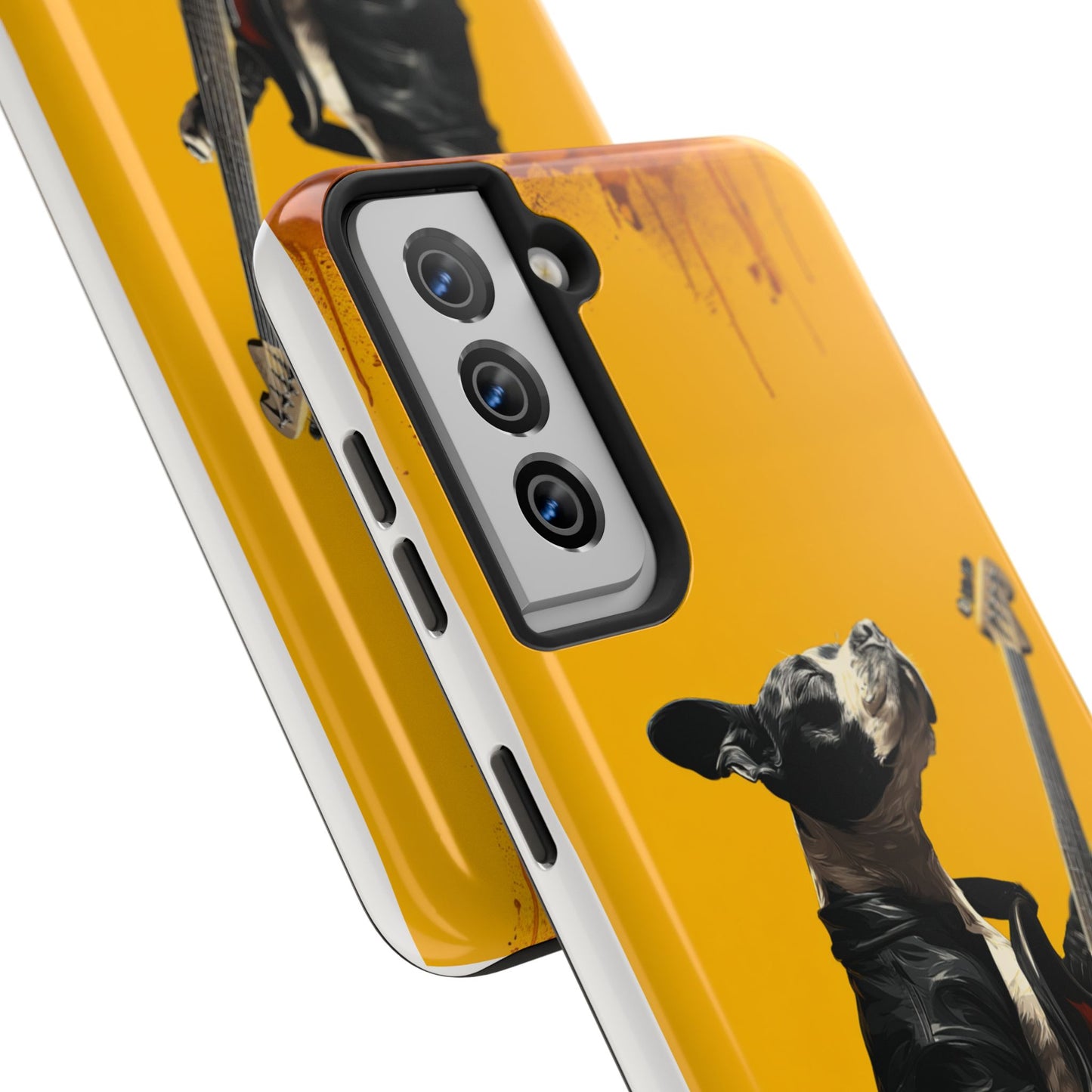 Rock Star Dog with Guitar Tough Phone Case – Wearable Art for Pet & Music Enthusiasts