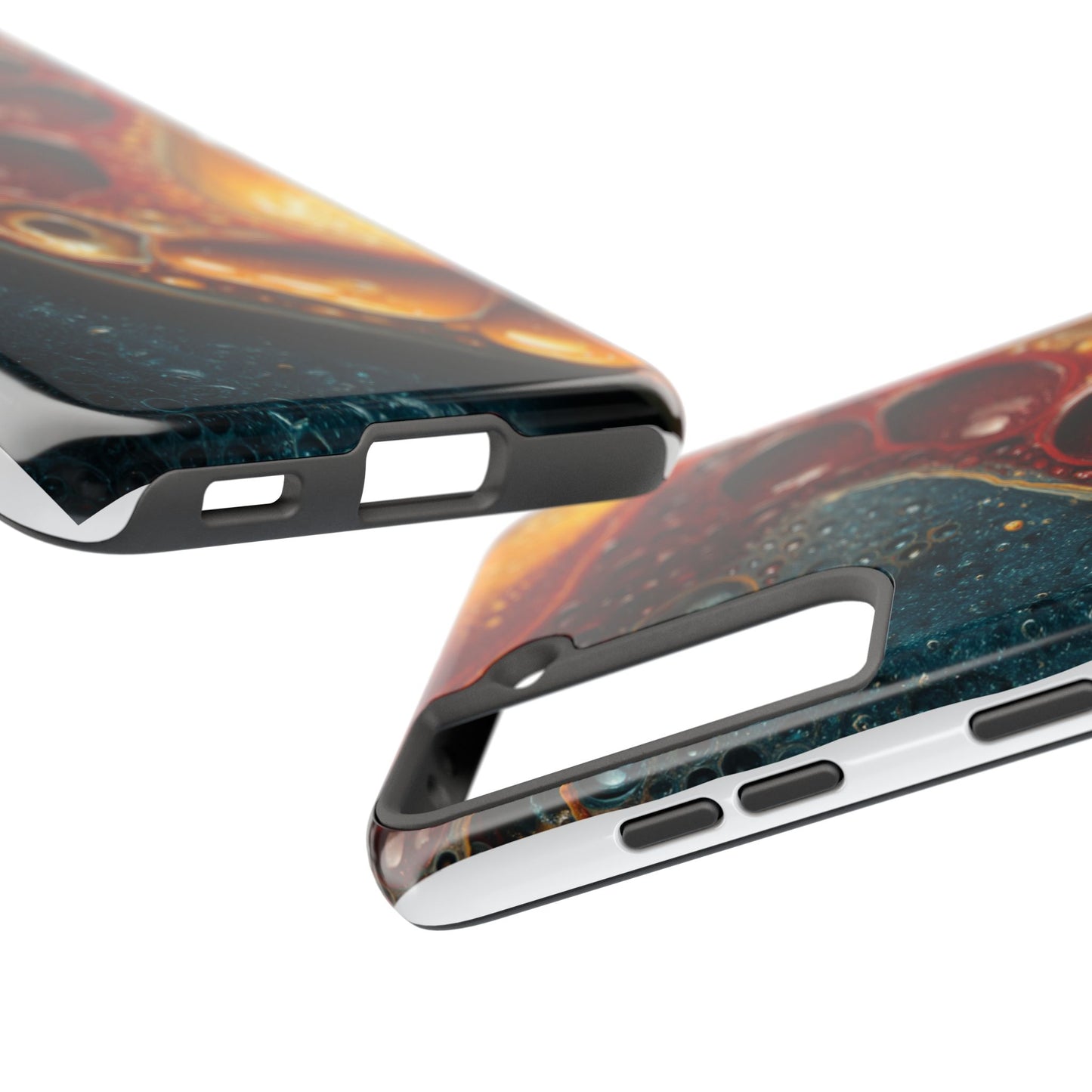 Artistic Tough Phone Case - Vibrant Fluid Design