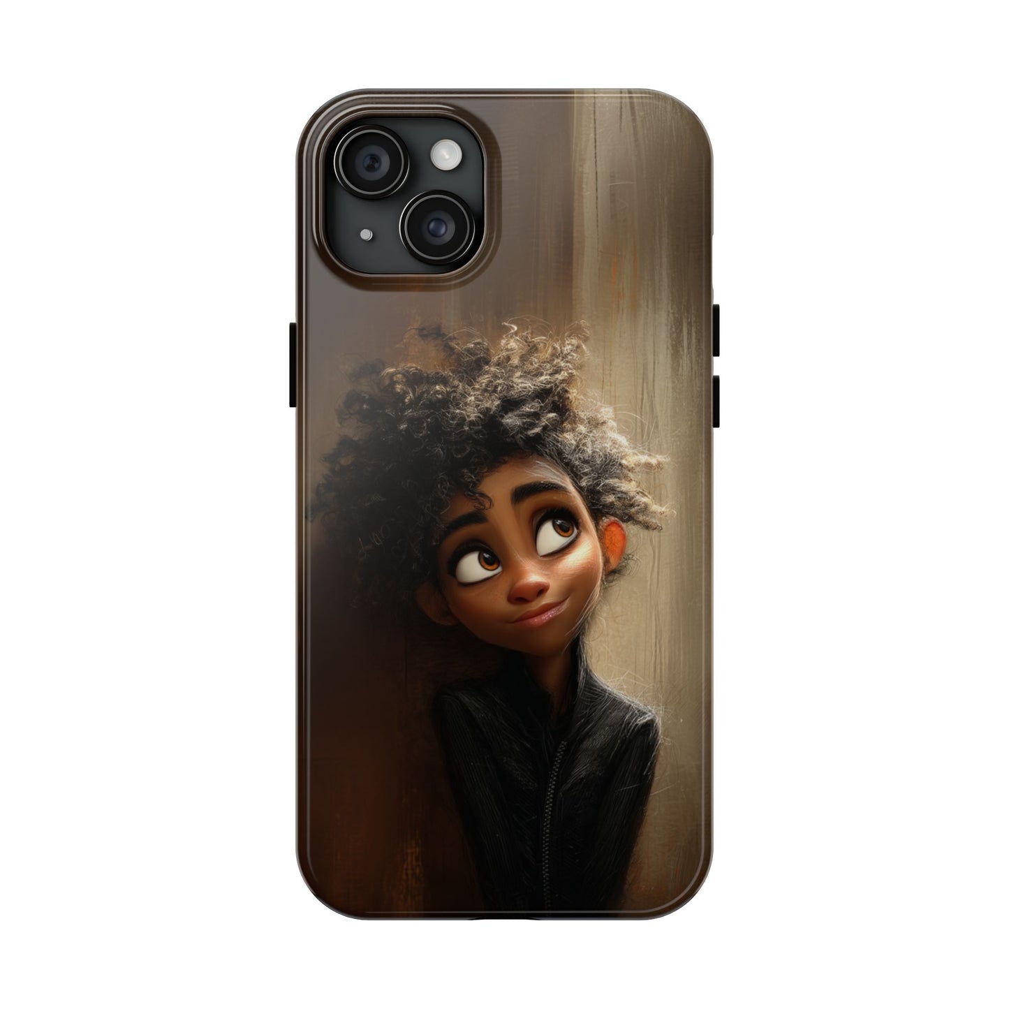 Stylish Tough Phone Case - Artistic Character Design for Teens