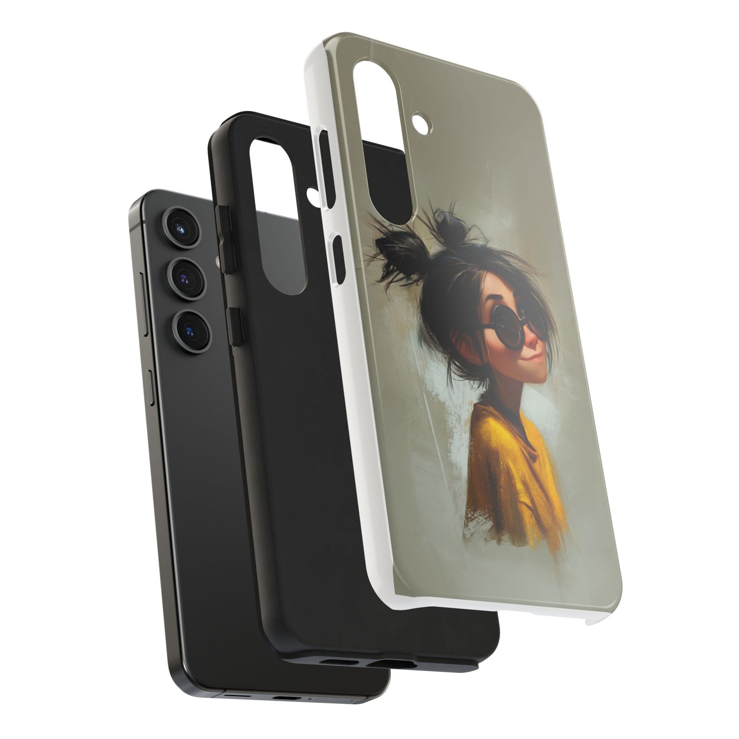 Trendy Tough Phone Case – Stylish Illustrated Girl Design for Fashion Lovers