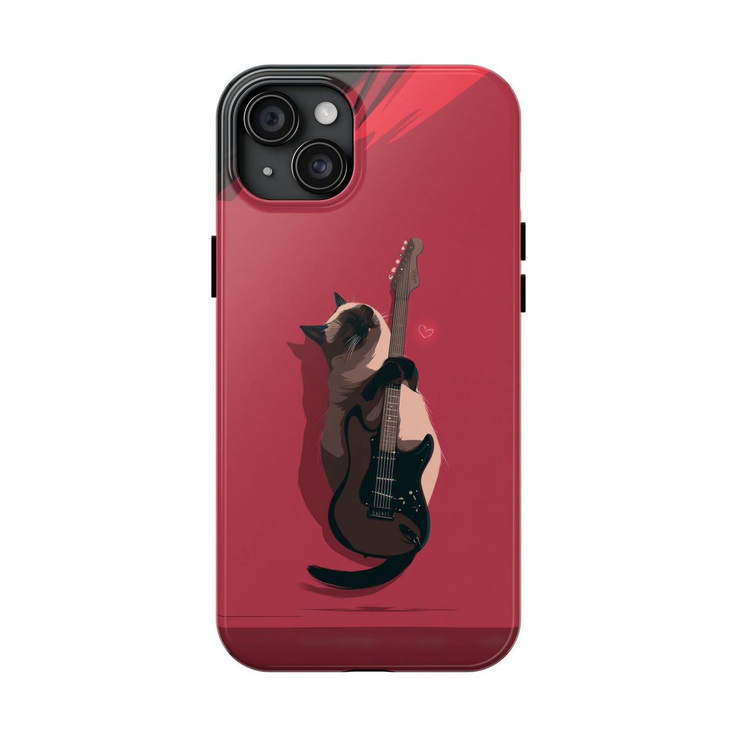 Charming Cat with Guitar Tough Phone Case – Wearable Art for Cat & Music Lovers