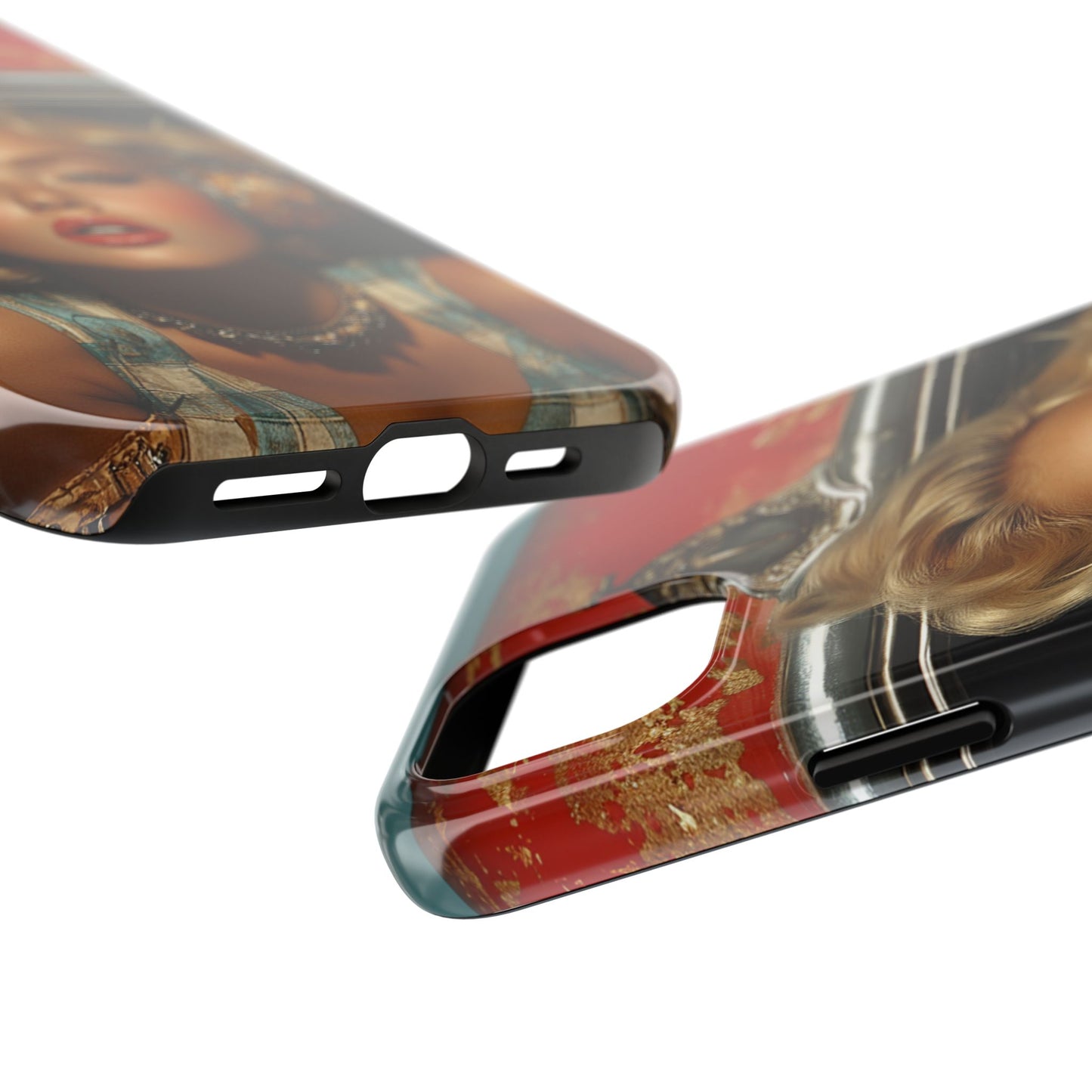 Retro Glam Tough Phone Case - Stylish Protection for Music Lovers