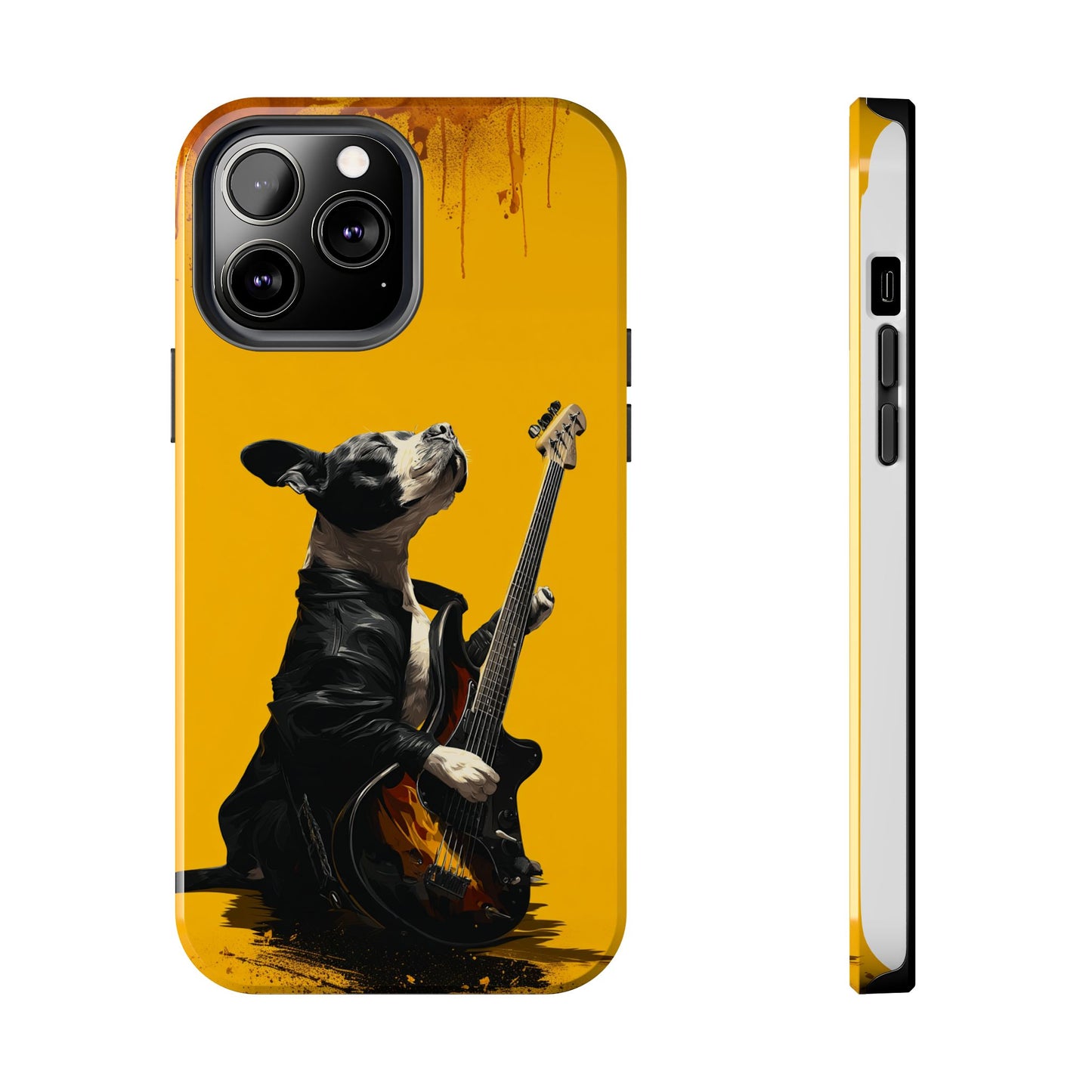 Rock Star Dog with Guitar Tough Phone Case – Wearable Art for Pet & Music Enthusiasts