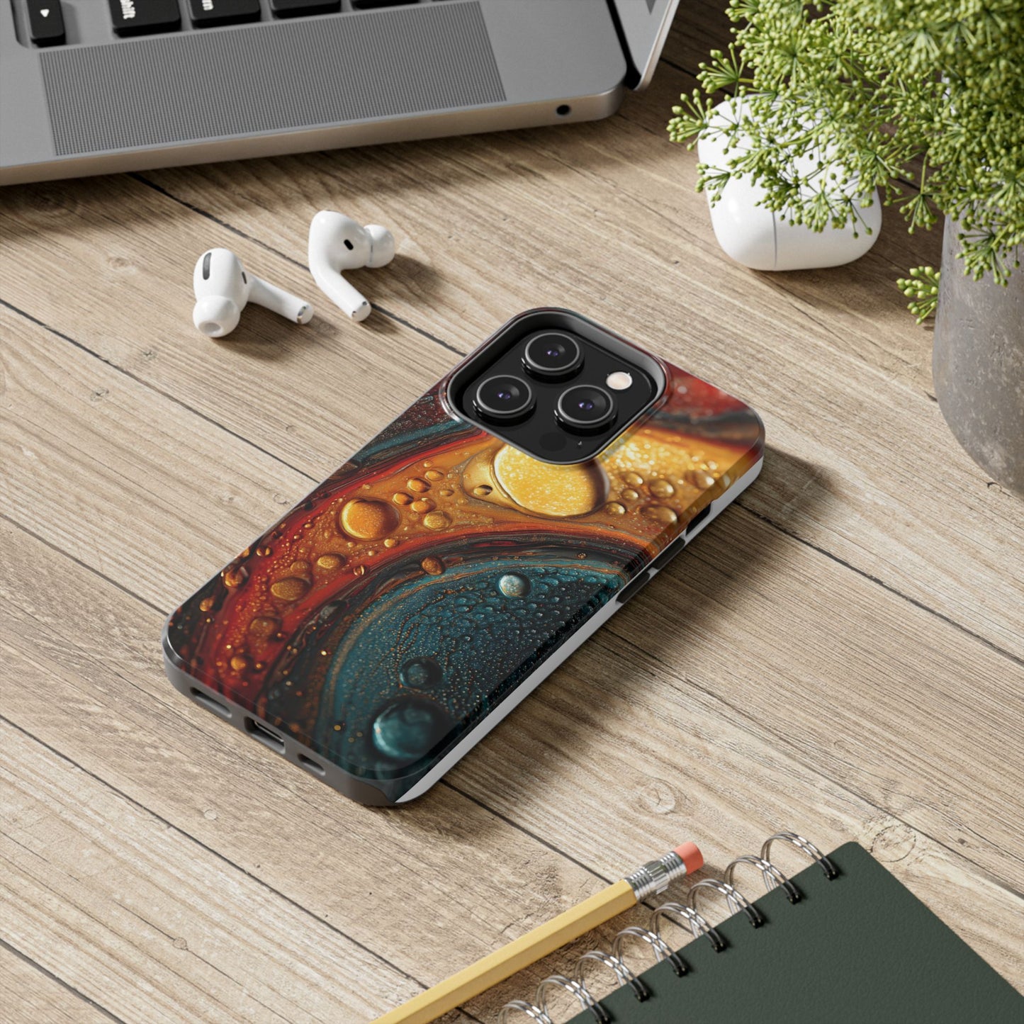 Vibrant Watercolor Tough Phone Case - Colorful Abstract Design