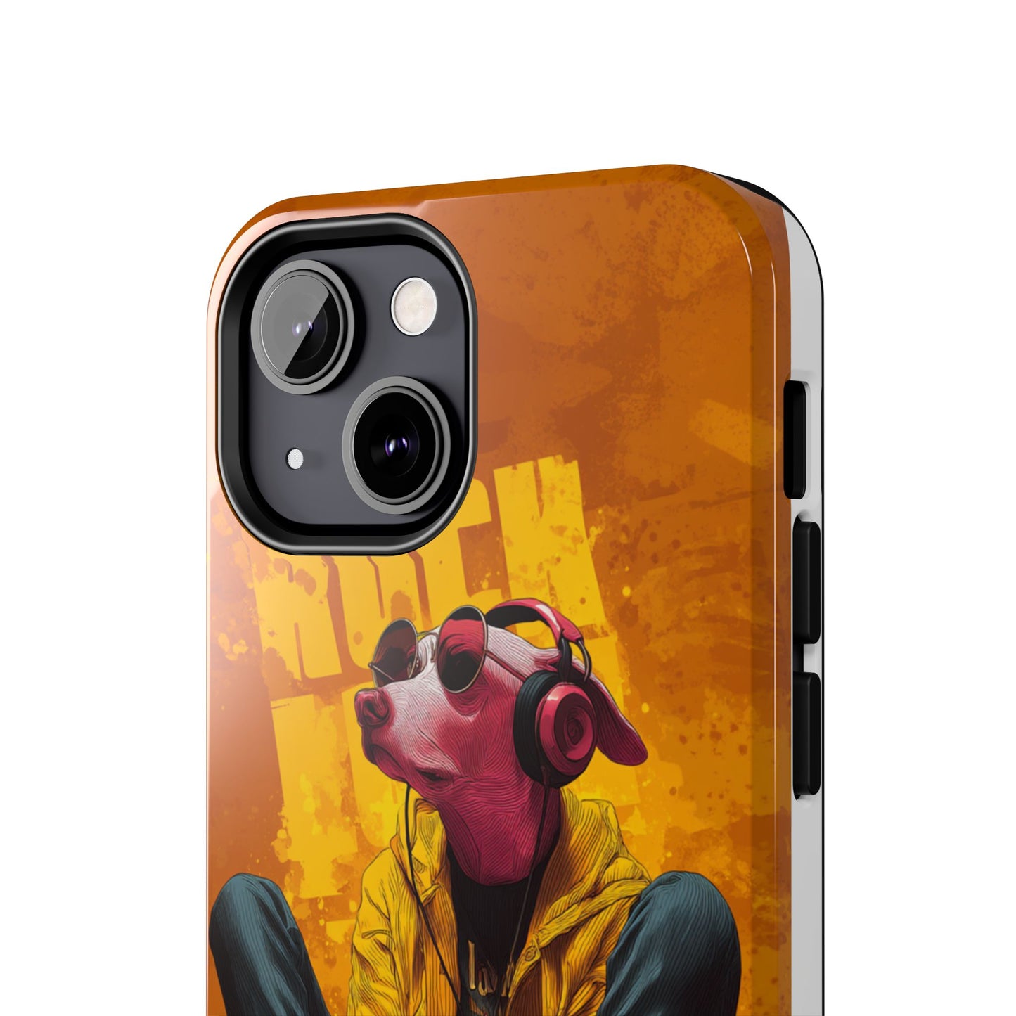 Dog with Pink Sunglasses and Headphones Tough Phone Case