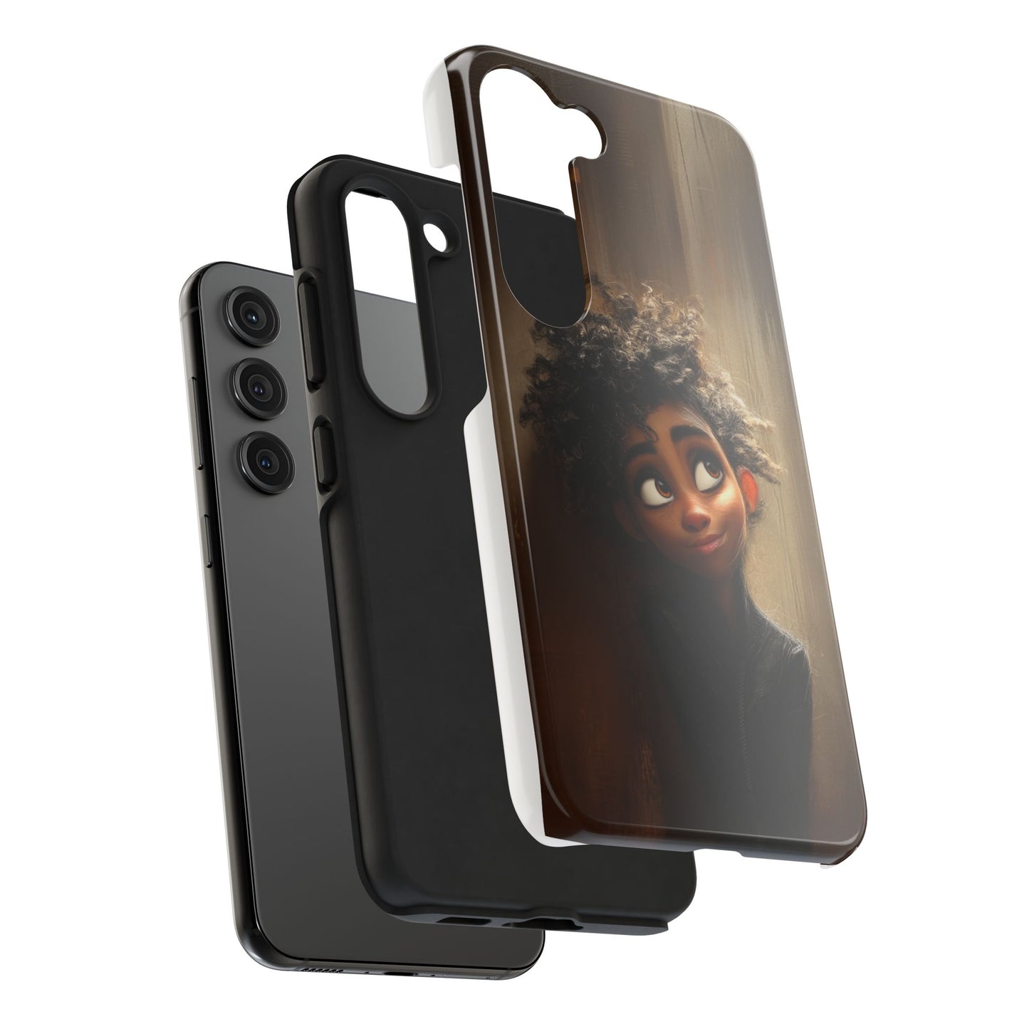 Stylish Tough Phone Case - Artistic Character Design for Teens