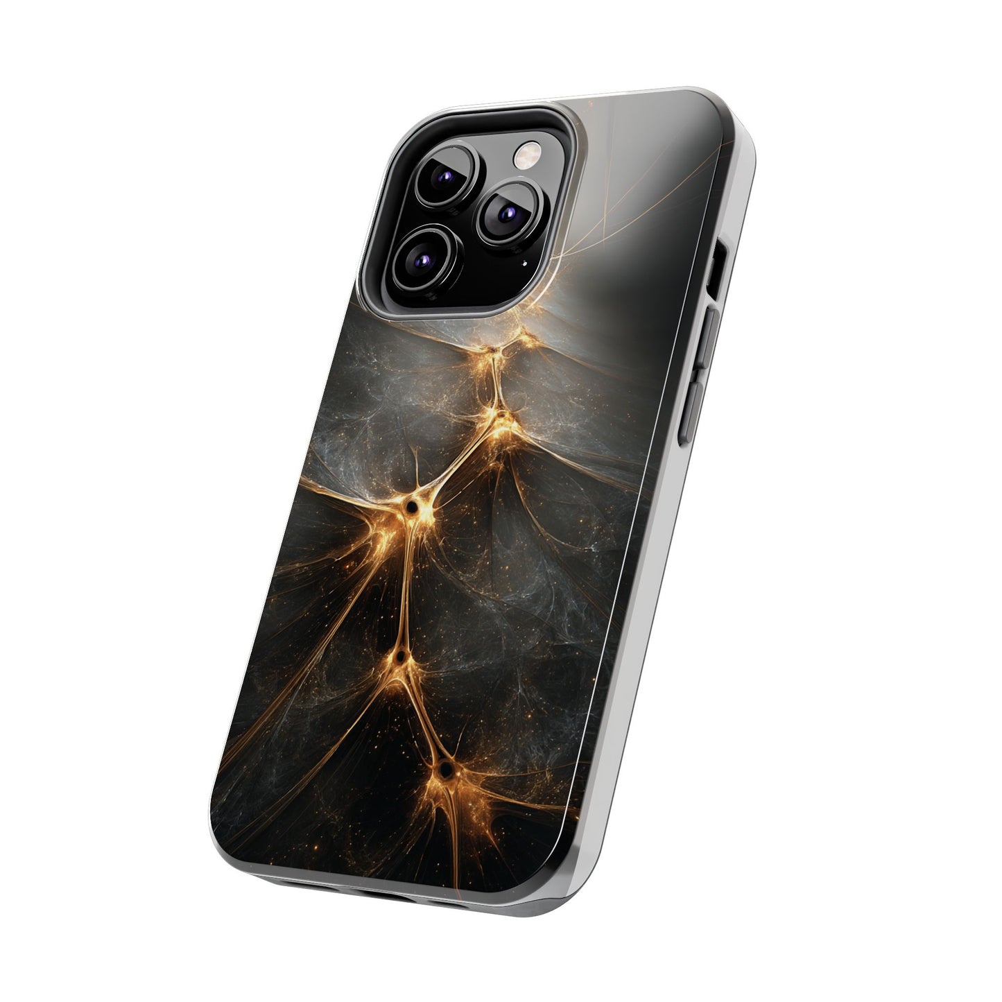 Tough Phone Case - Elegant Gold Fractal Design for Tech Lovers