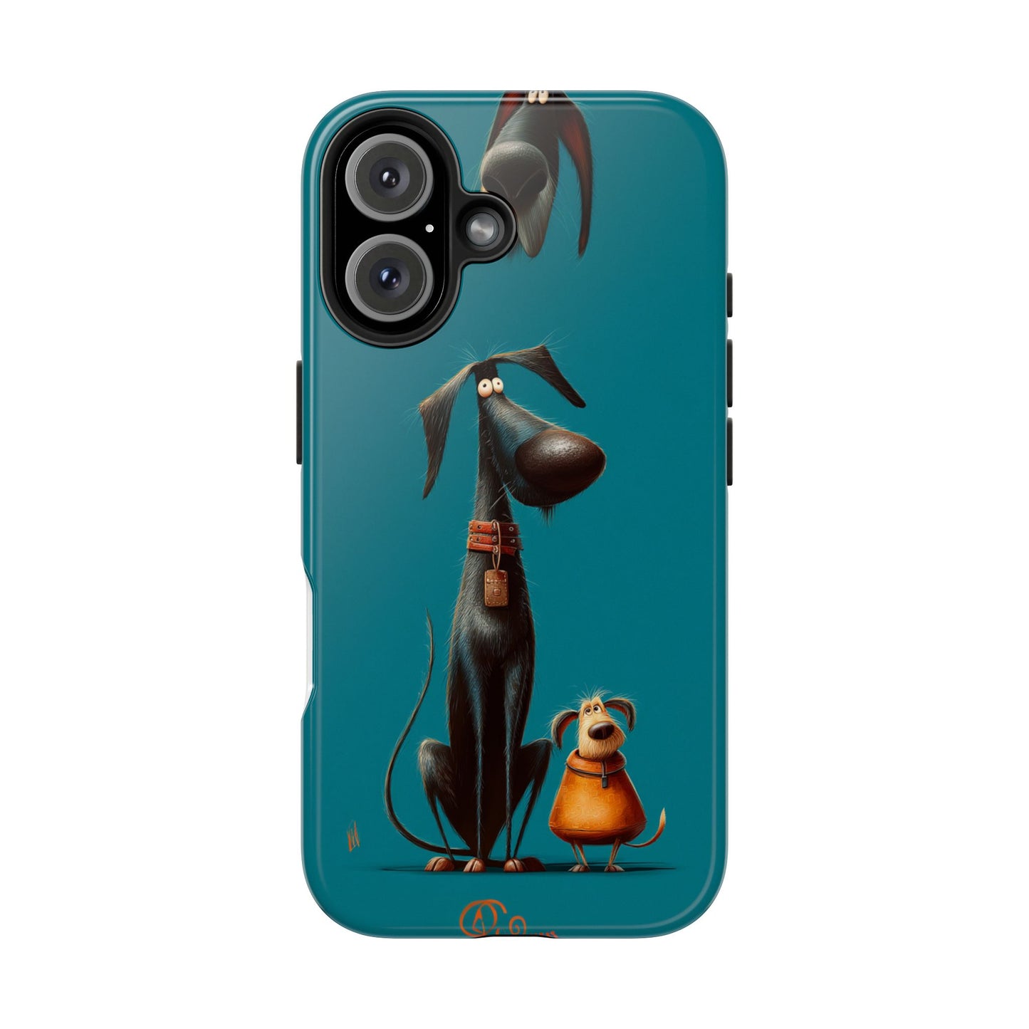 Whimsical Dog Art Tough Phone Case - Durable Protection for Pet Lovers