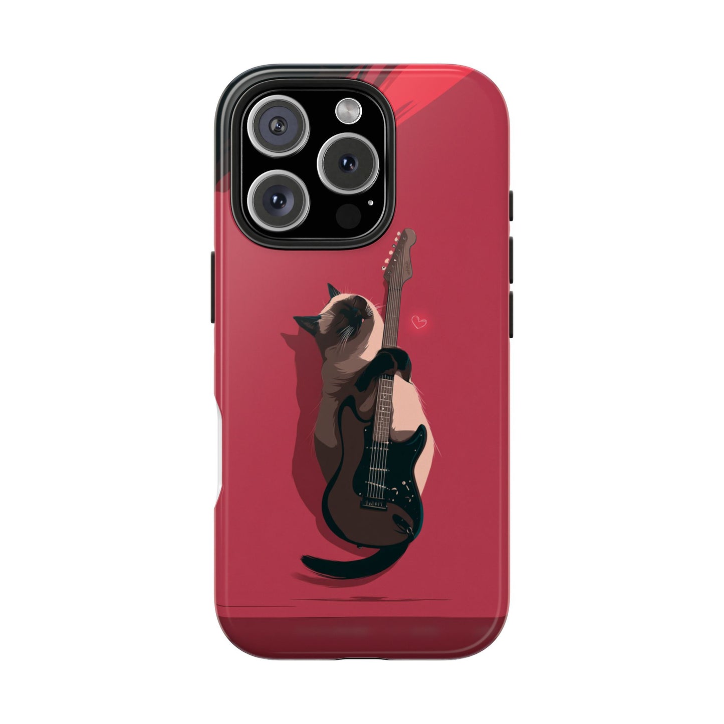 Charming Cat with Guitar Tough Phone Case – Wearable Art for Cat & Music Lovers