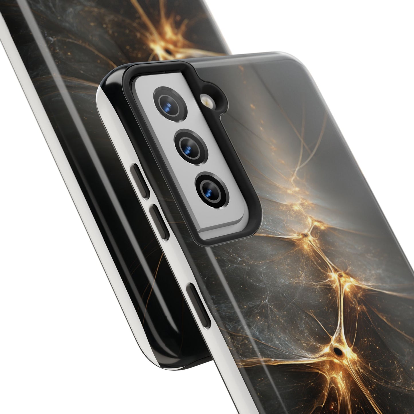 Tough Phone Case - Elegant Gold Fractal Design for Tech Lovers