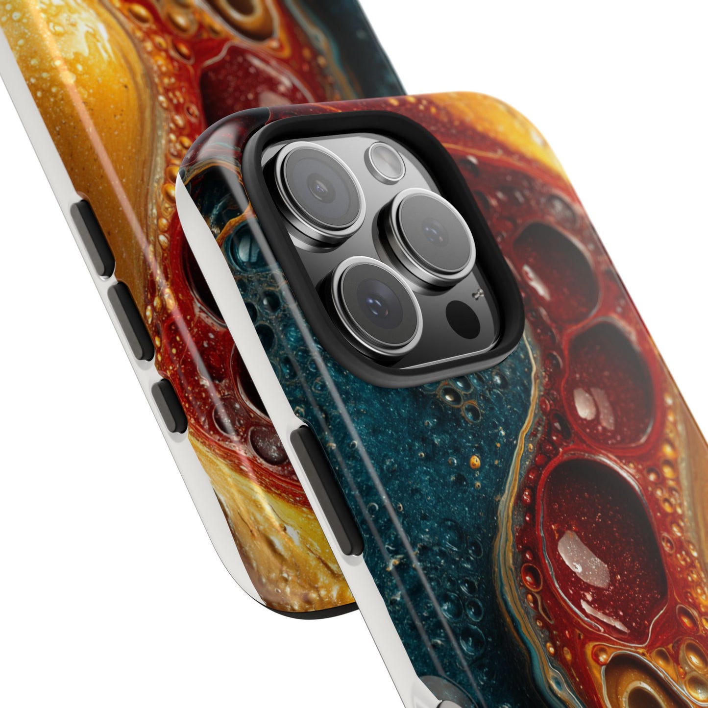 Artistic Tough Phone Case - Vibrant Fluid Design