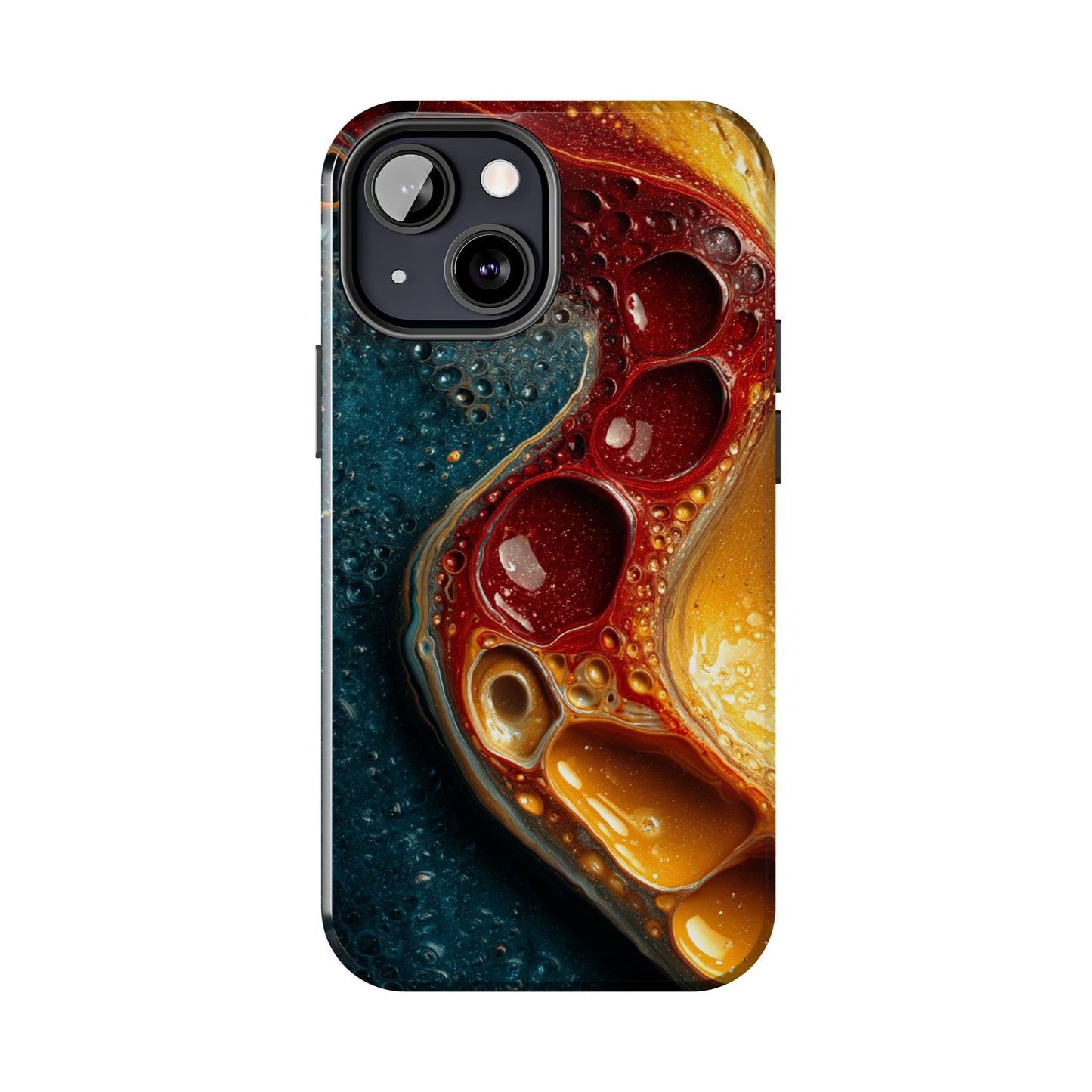 Artistic Tough Phone Case - Vibrant Fluid Design