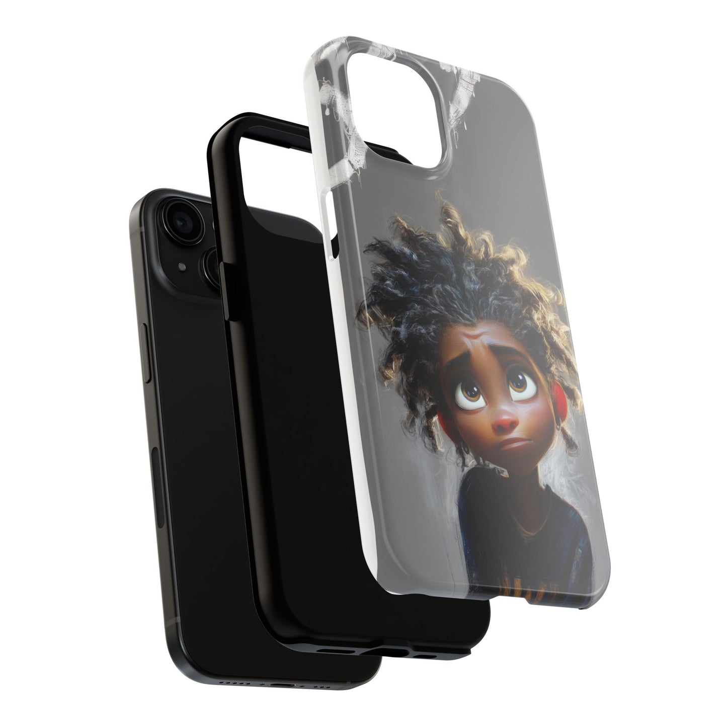 Whimsical Tough Phone Case - Artistic Design for Kids and Tweens