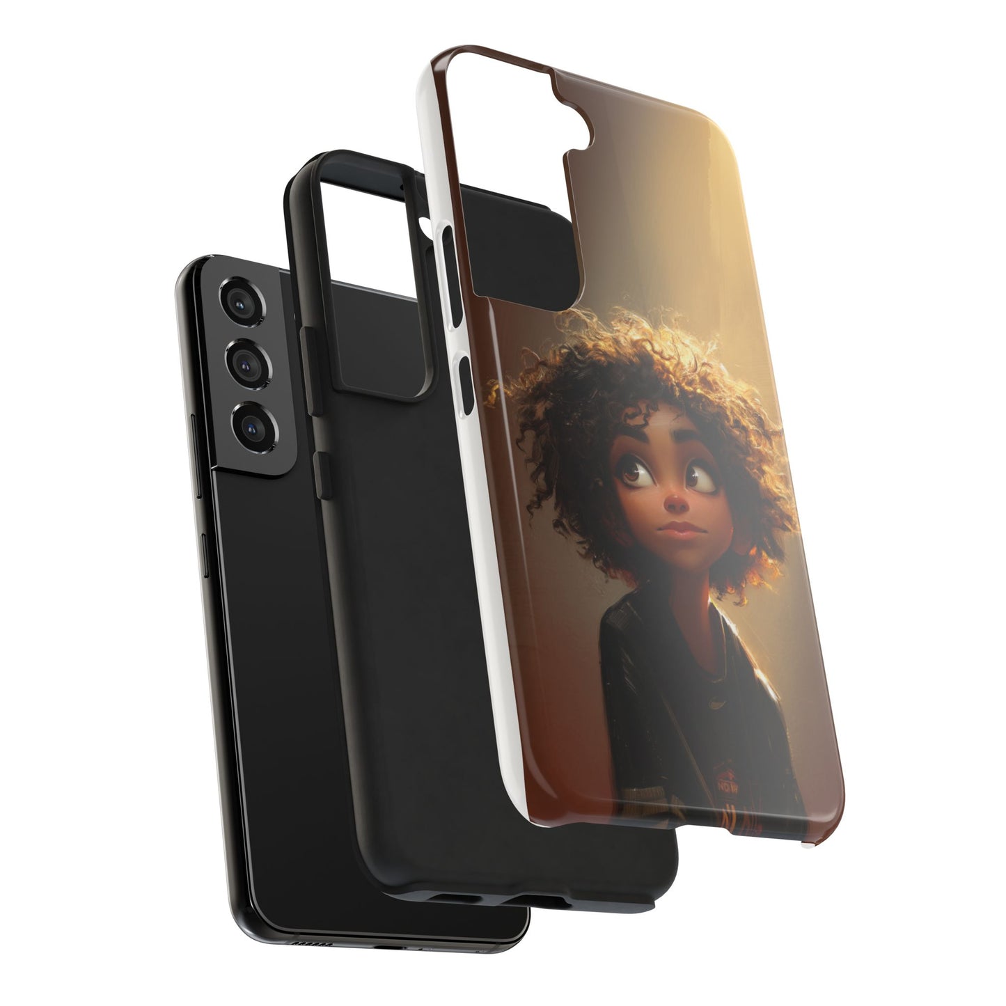 Artistic Tough Phone Case with Whimsical Character Design