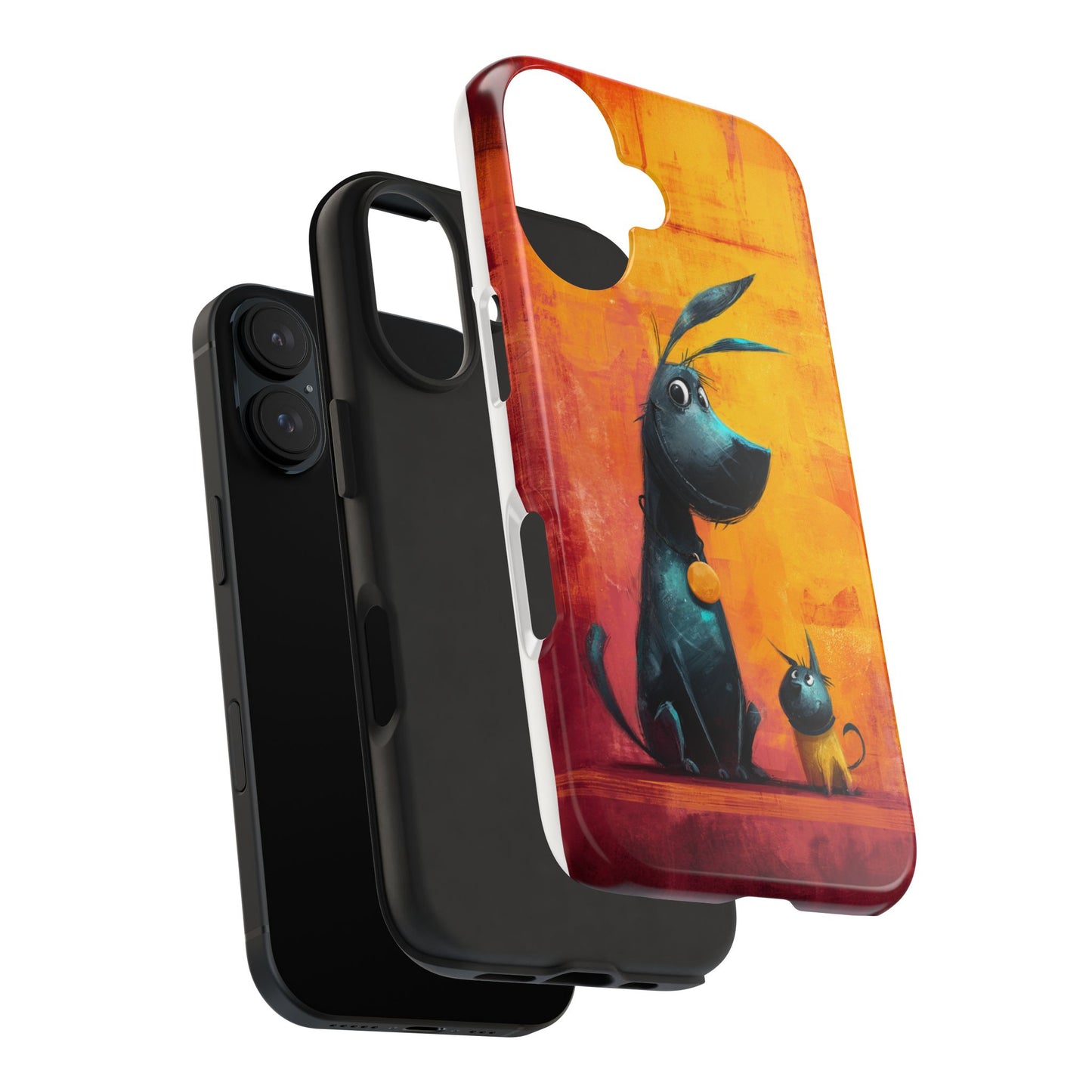 Colorful Dog & Cat Tough Phone Case – Fun Pet Lover Accessory