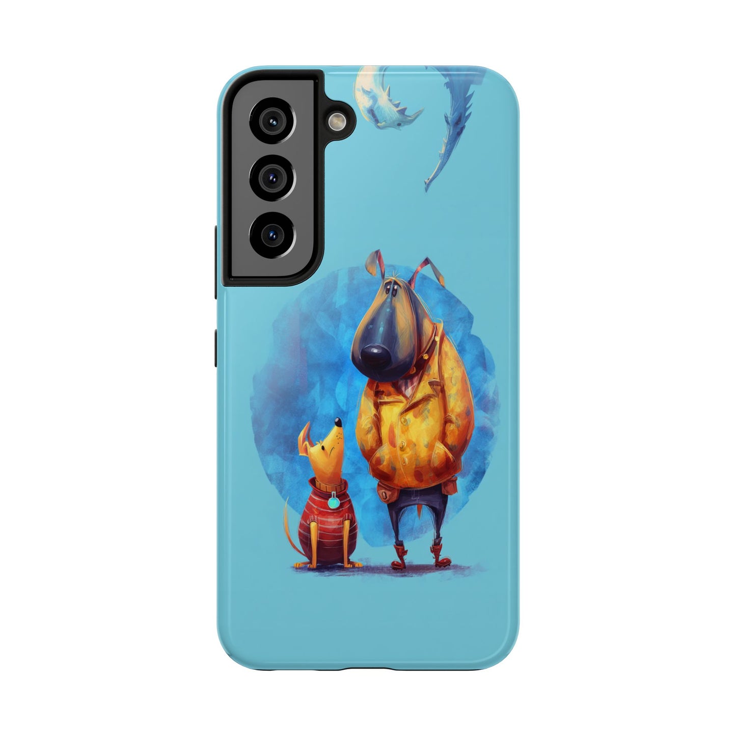Whimsical Dog-Themed Tough Phone Case for Pet Lovers