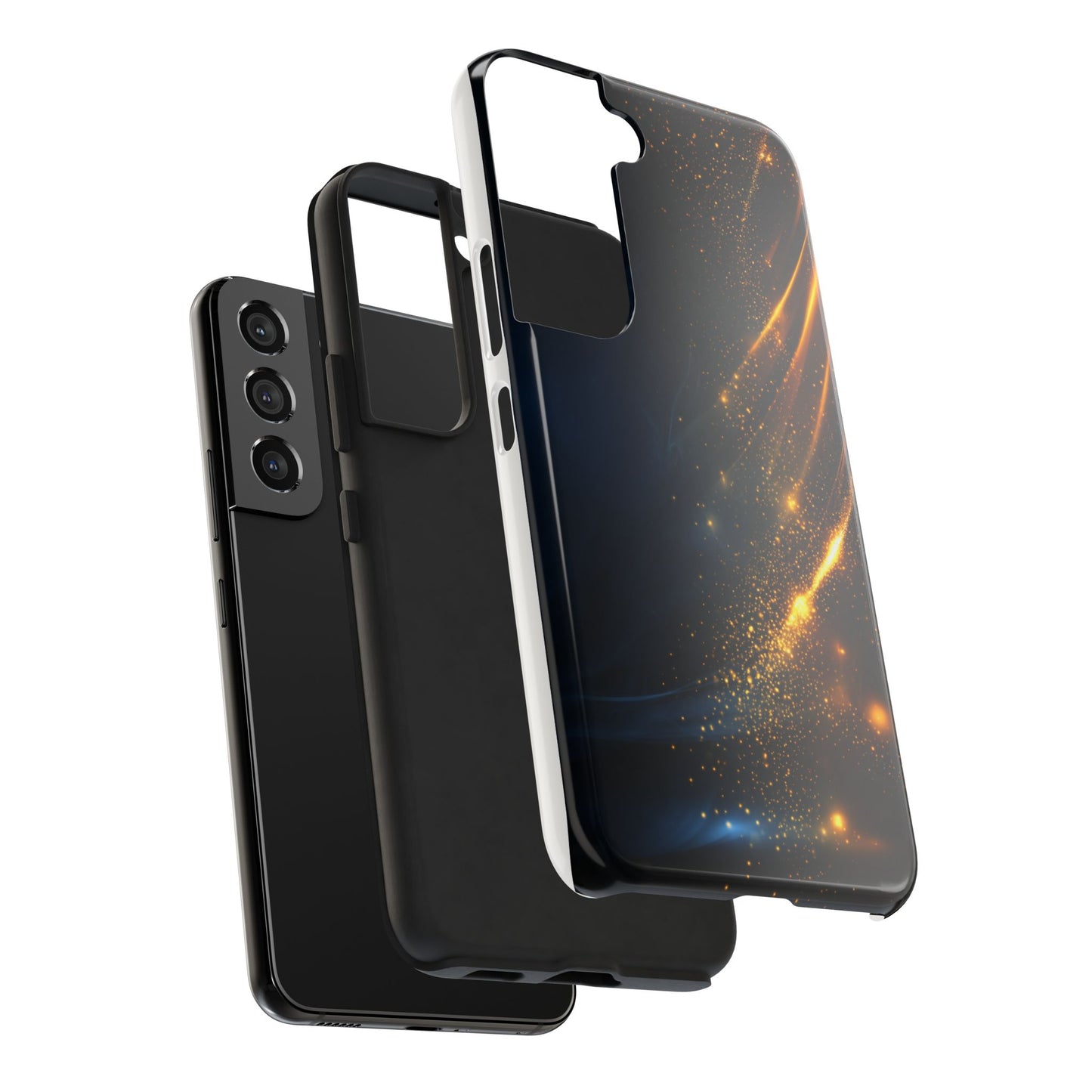 Galaxy Glitter Tough Phone Case - Shockproof Protection for iPhone