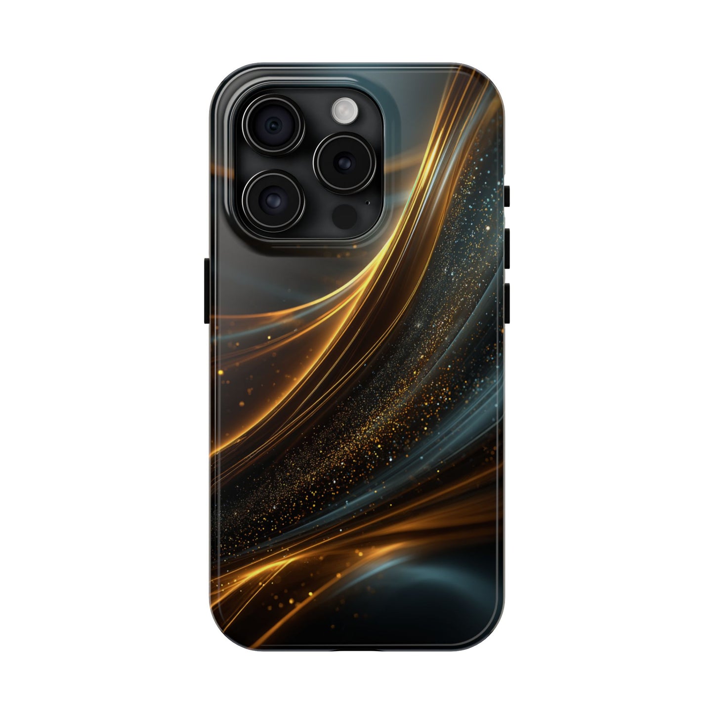 Elegant Tough Phone Case with Glittering Waves Design
