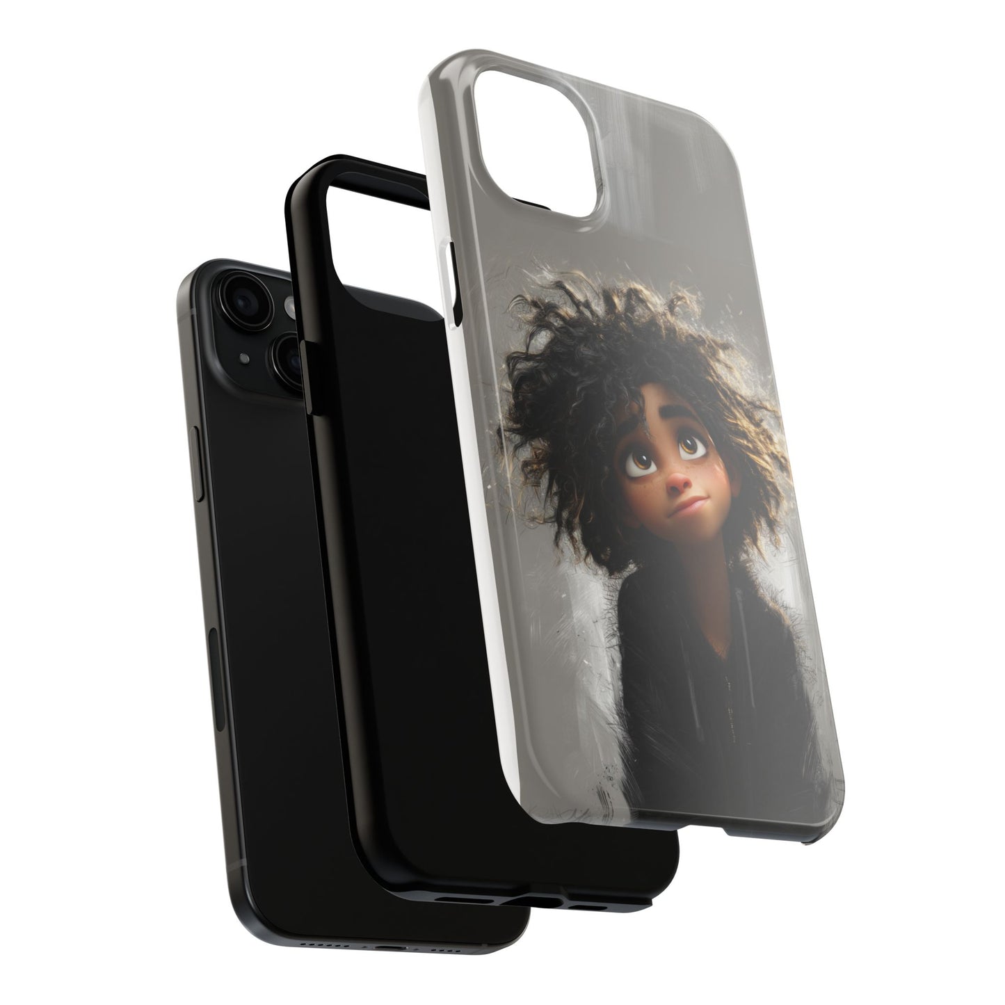 Artistic Tough Phone Case - Unique Character Design for Creative Souls