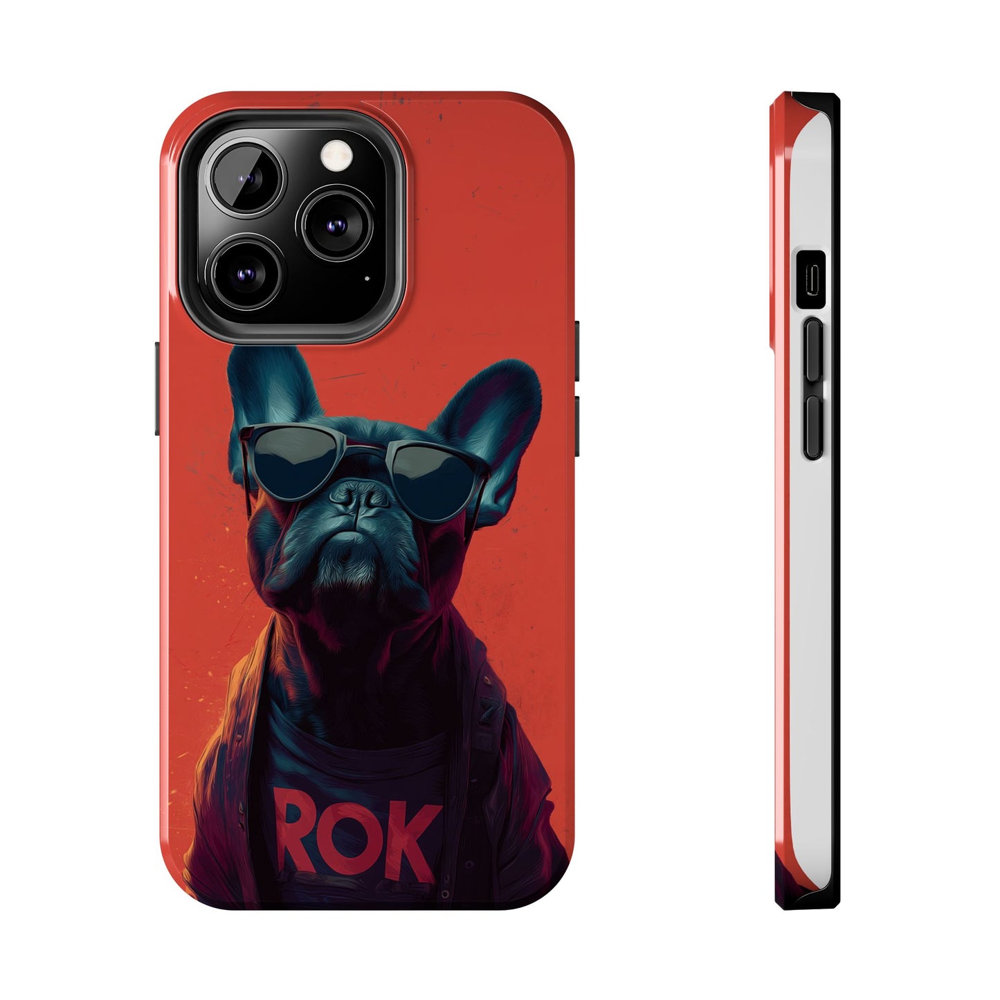 Rockin’ Dogs Tough Phone Case - Playful Guitarist & Cool Bulldog for Pet Lovers