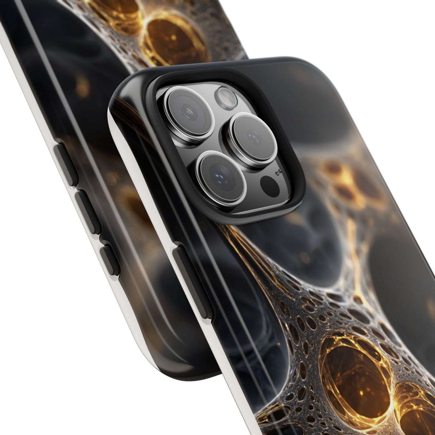 Luxurious Abstract Tough Phone Case - Gold and Black Design
