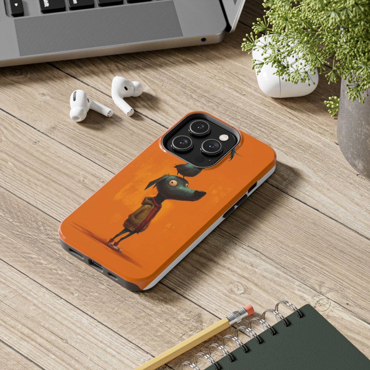 Fun Dog & Bird Tough Phone Cases - Quirky Animal Art for Pet Lovers