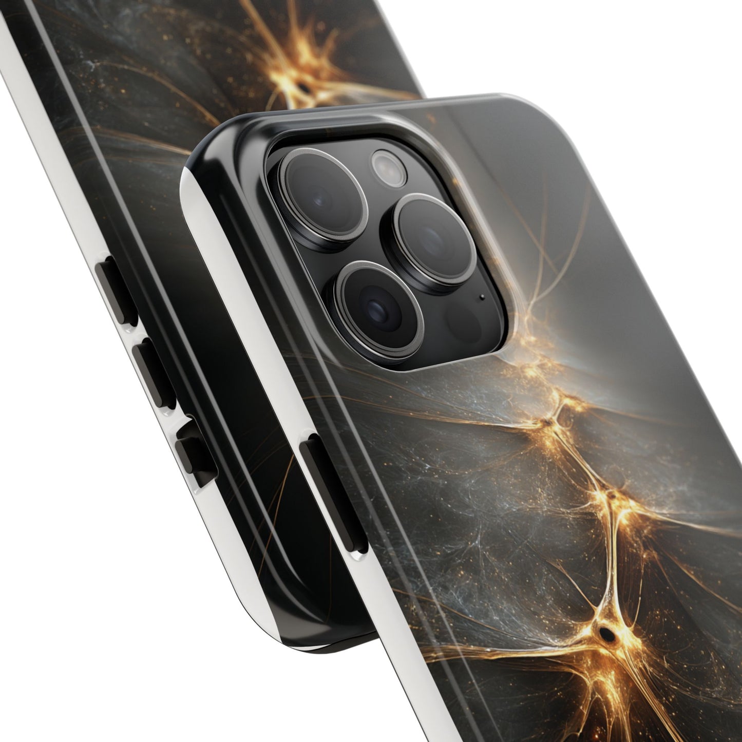 Tough Phone Case - Elegant Gold Fractal Design for Tech Lovers