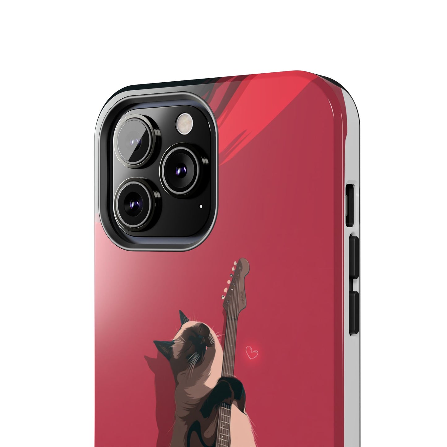 Charming Cat with Guitar Tough Phone Case – Wearable Art for Cat & Music Lovers