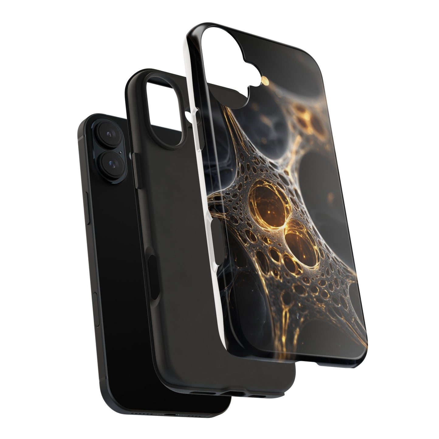 Luxurious Abstract Tough Phone Case - Gold and Black Design