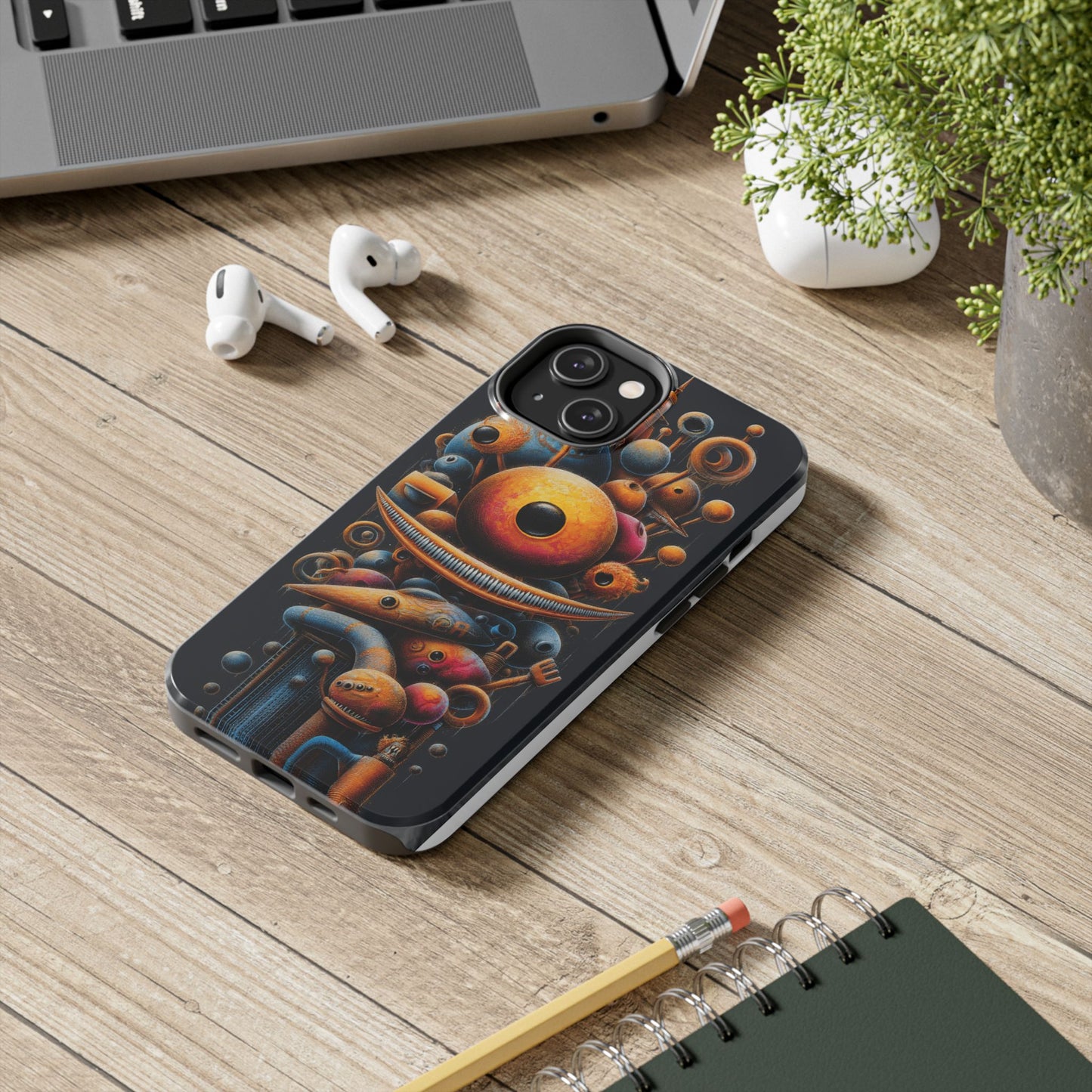 Unique Tough Phone Case with Abstract Art Design
