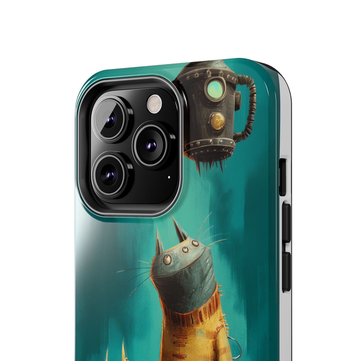 Whimsical Cat Adventure Tough Phone Case - Unique Design for Animal Lovers