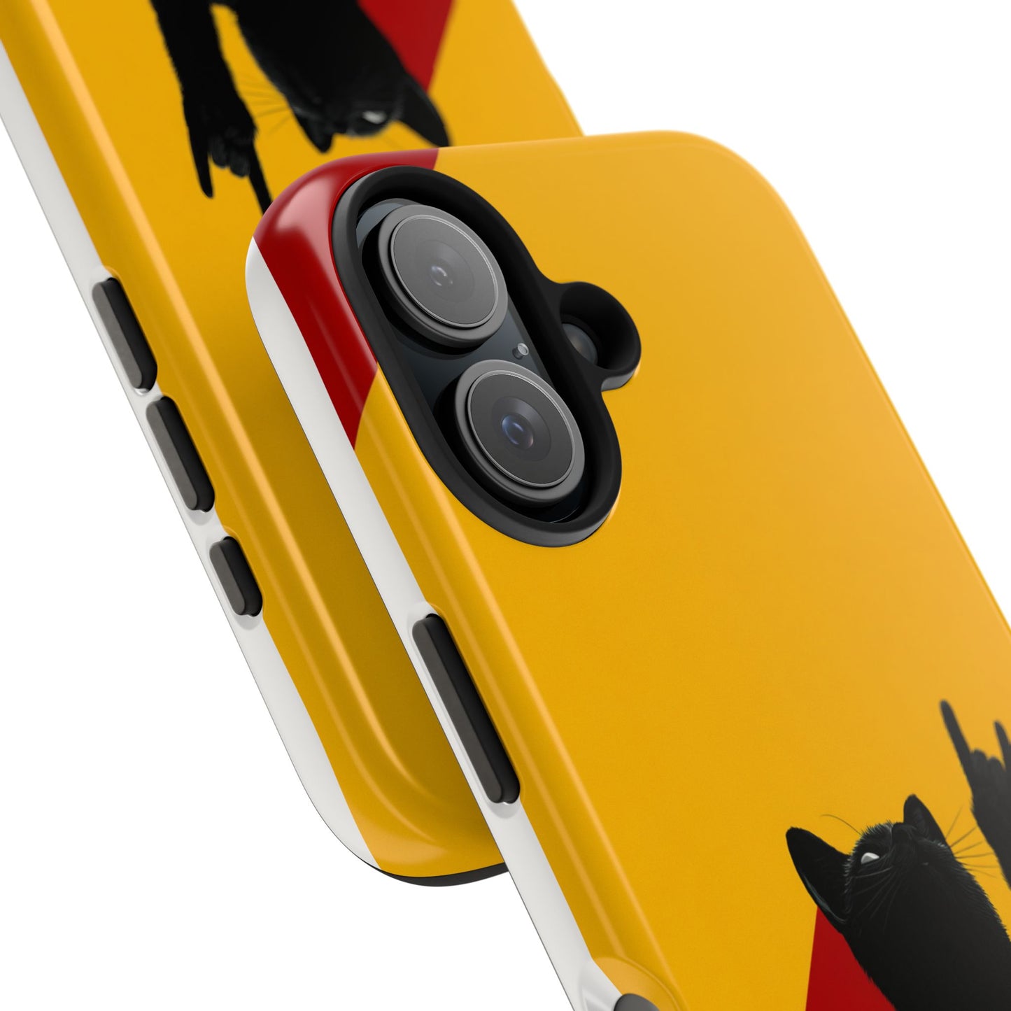 Black Cat Rock Gesture Tough Phone Case