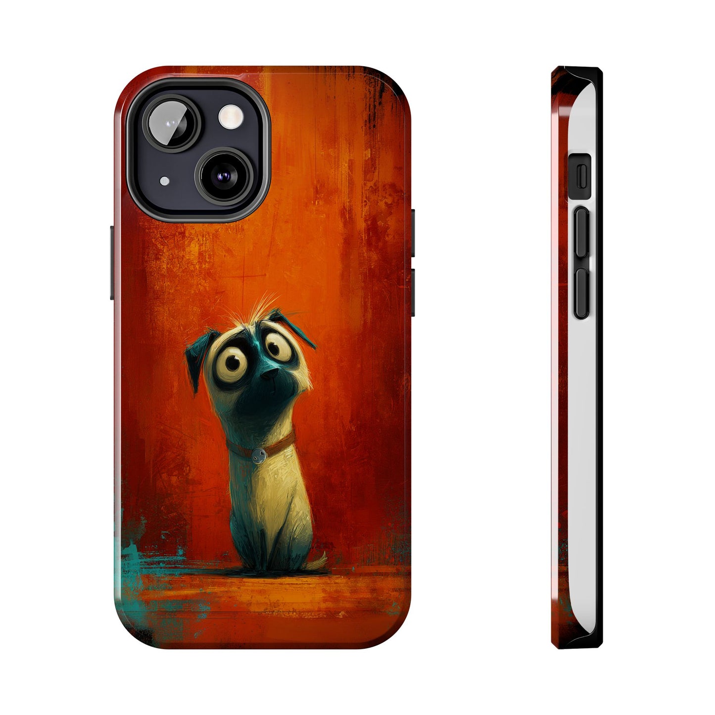 Whimsical Dog Art Tough Phone Case - Durable Protection for Pet Lovers