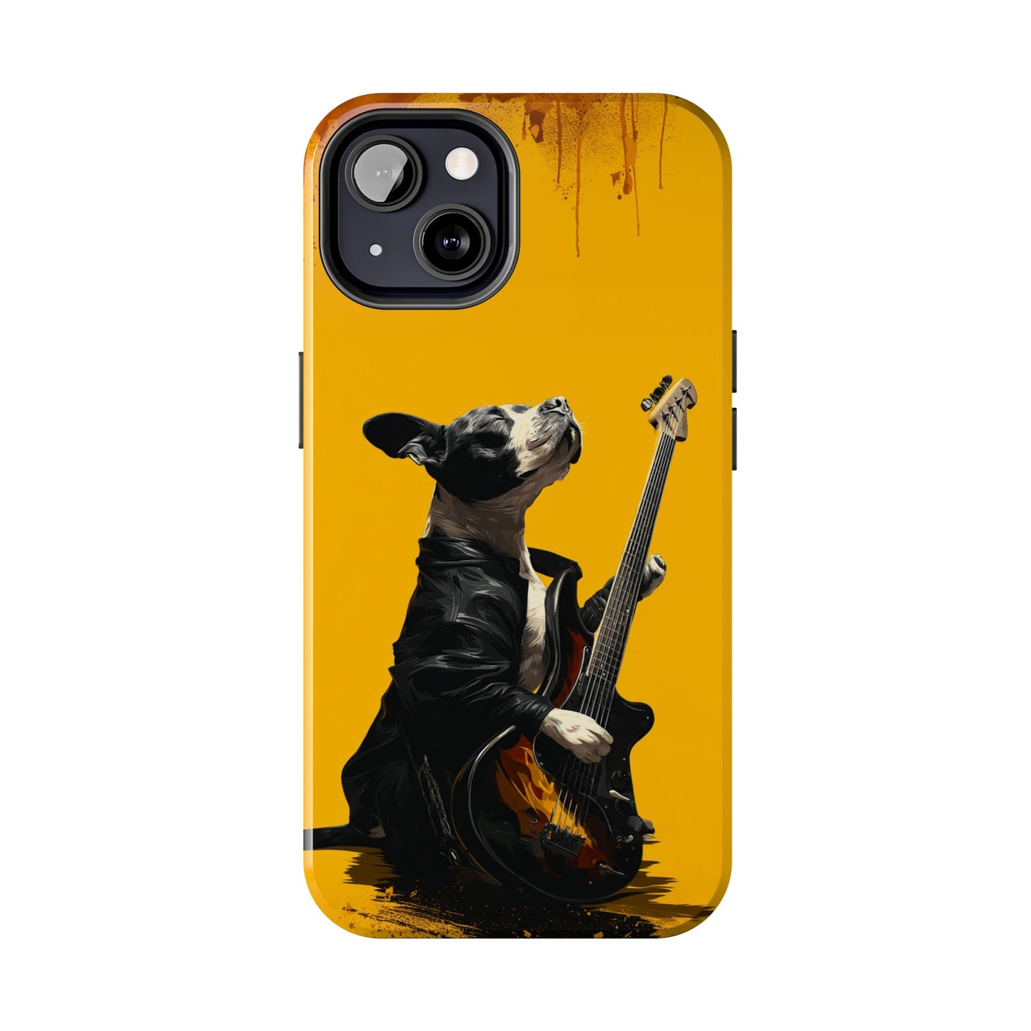 Rock Star Dog with Guitar Tough Phone Case – Wearable Art for Pet & Music Enthusiasts