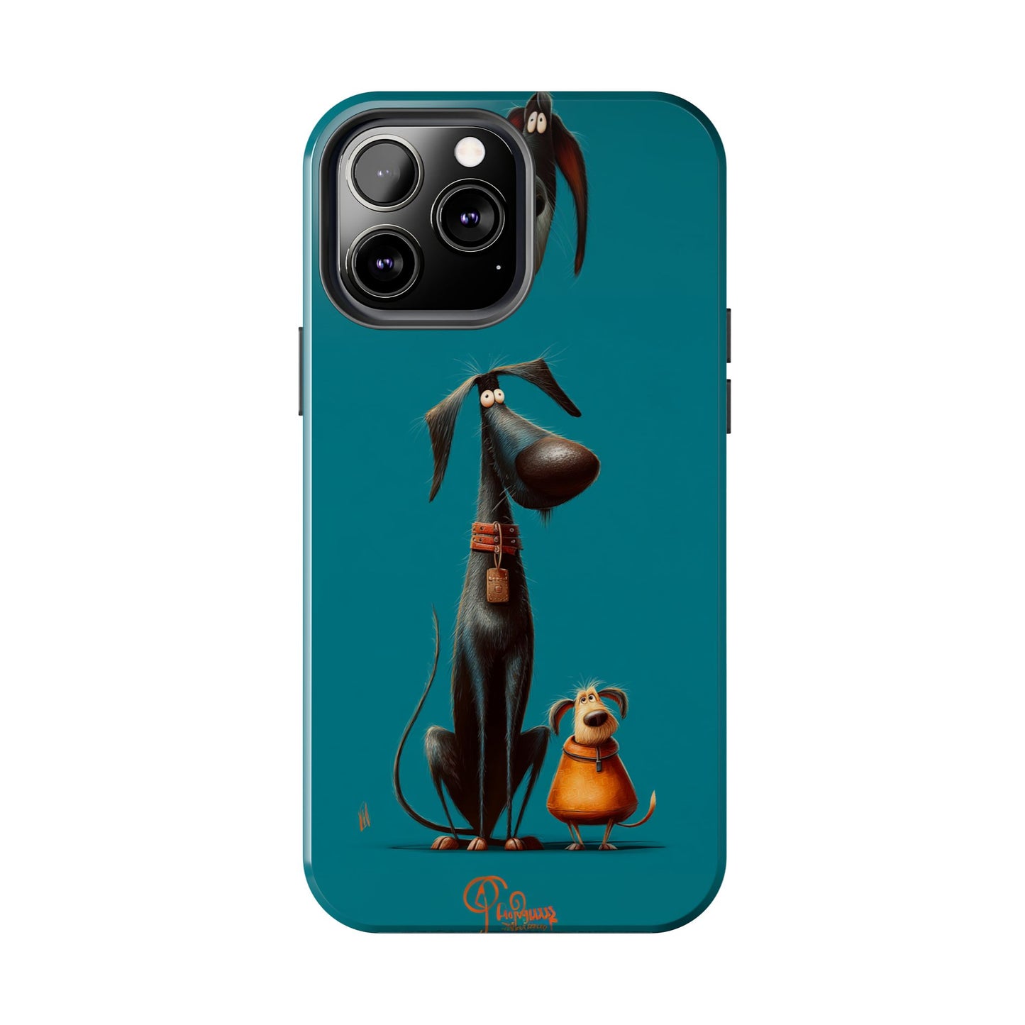 Whimsical Dog Art Tough Phone Case - Durable Protection for Pet Lovers